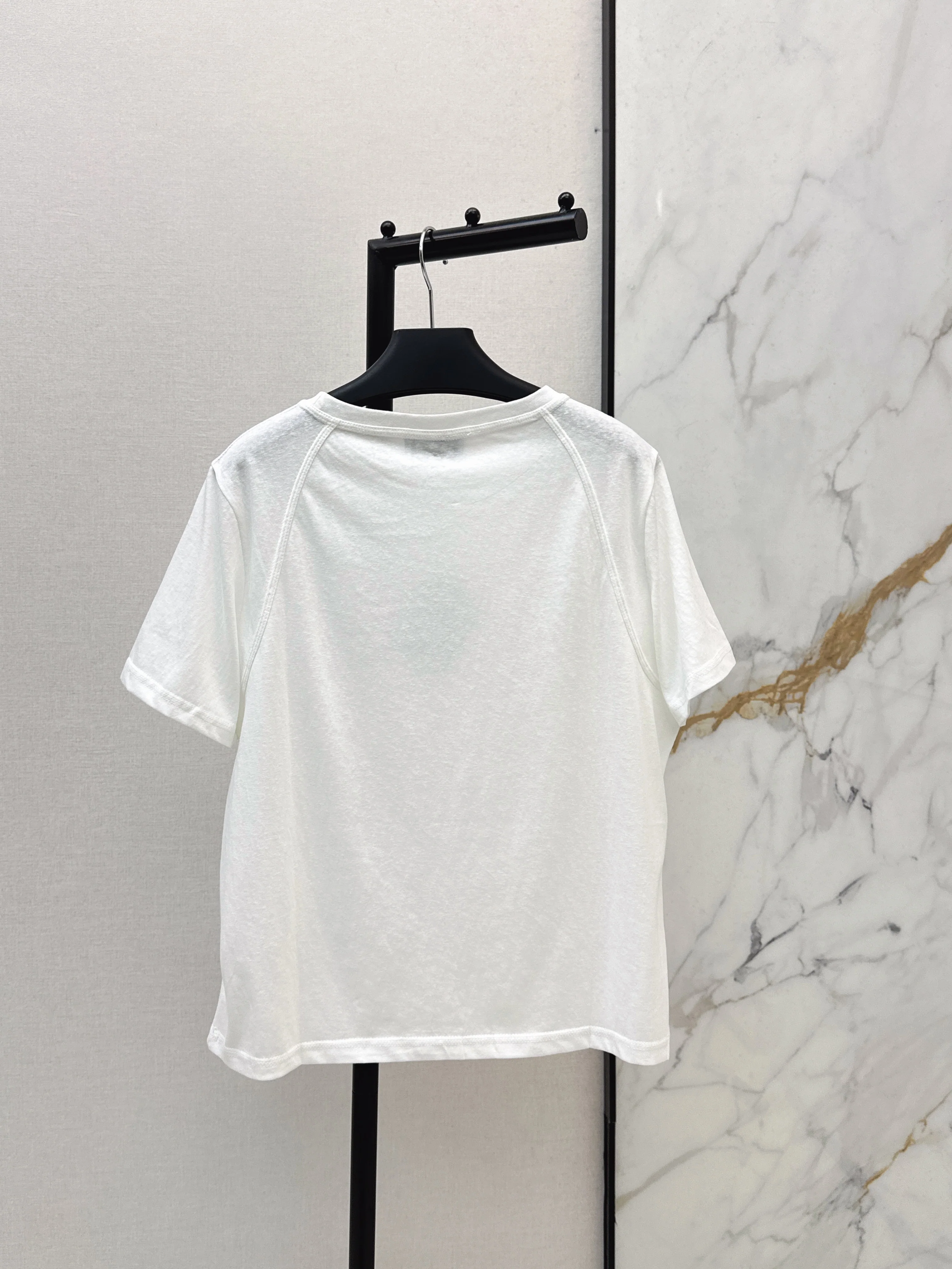 26ss Triangle logo embellished T-shirt