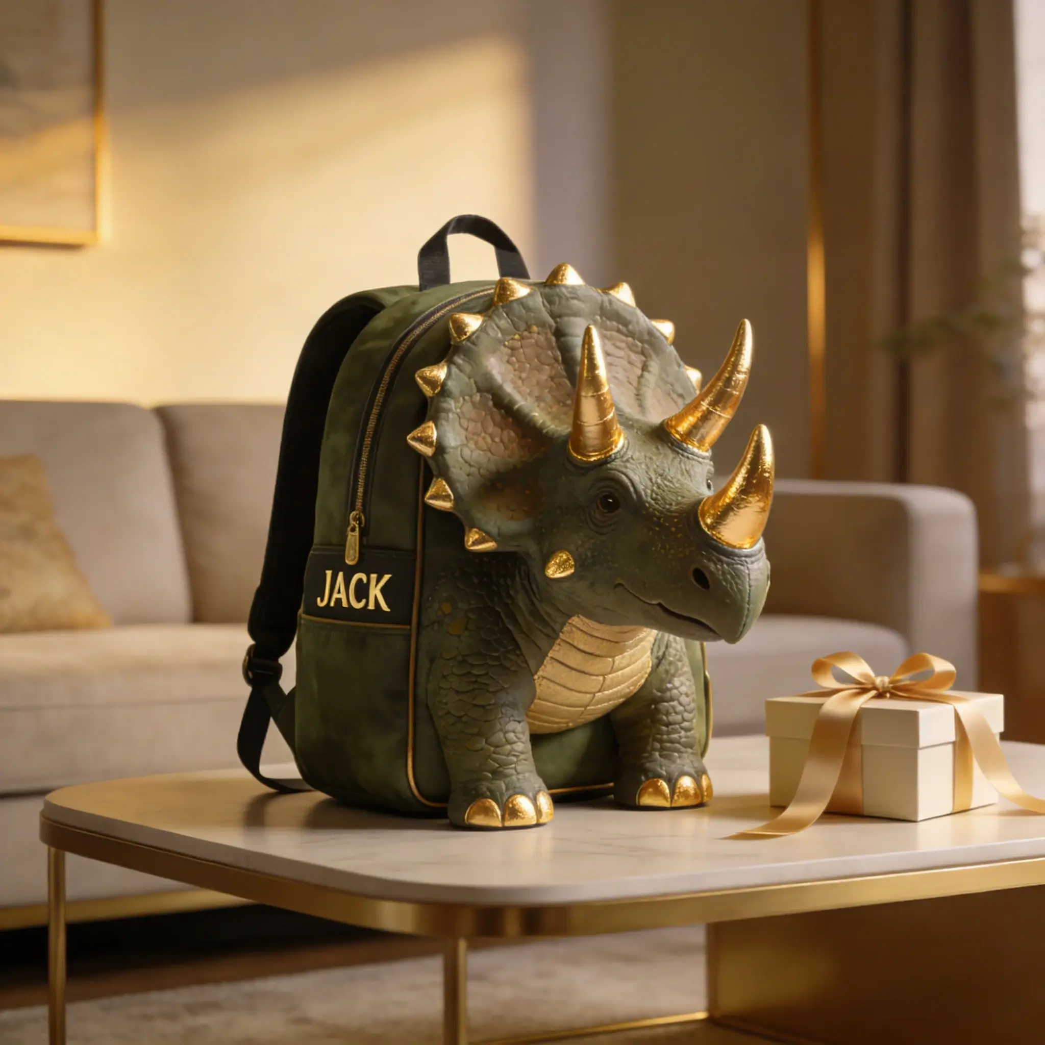 Personalized Triceratops Backpack-$37.00-Photo to 3d art