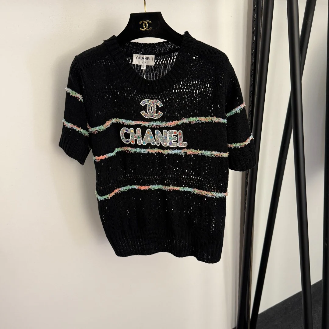 Openwork short-sleeved top