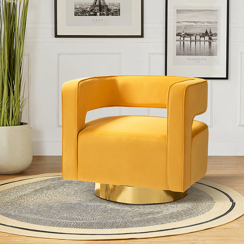 Agata Velvet Swivel Barrel Armchair - Amazon