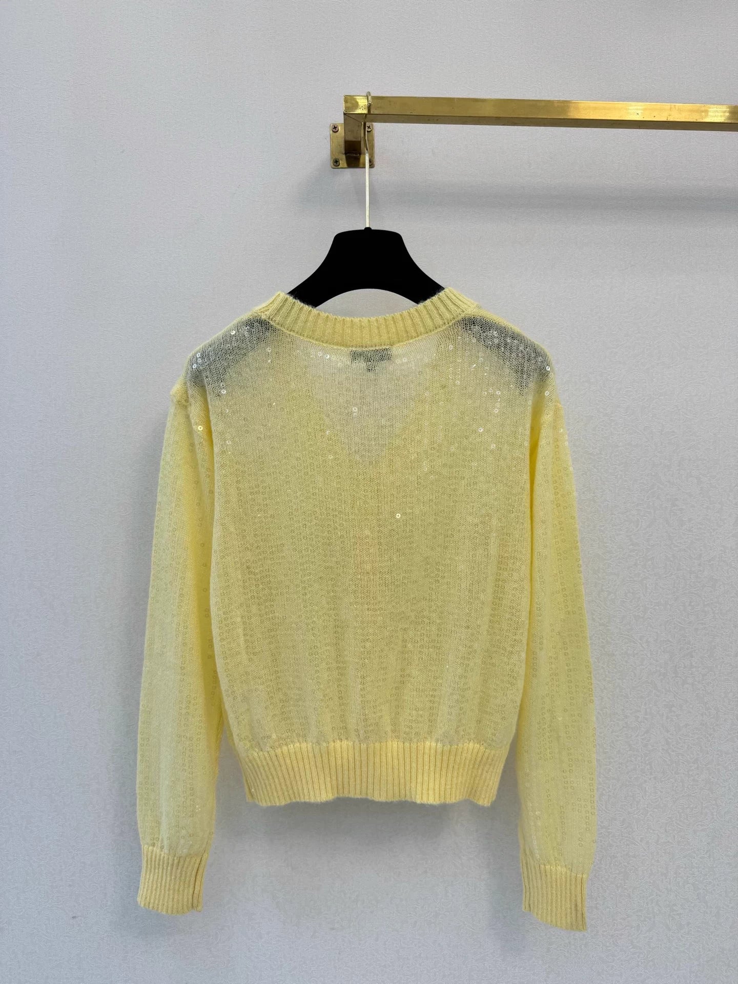 Sequined Mohair Knit Cardigan