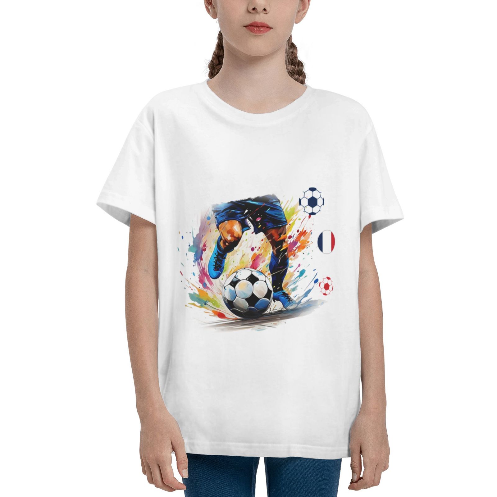 Kinder Frankreich EURO 2024 Teenager T-Shirt TET1755