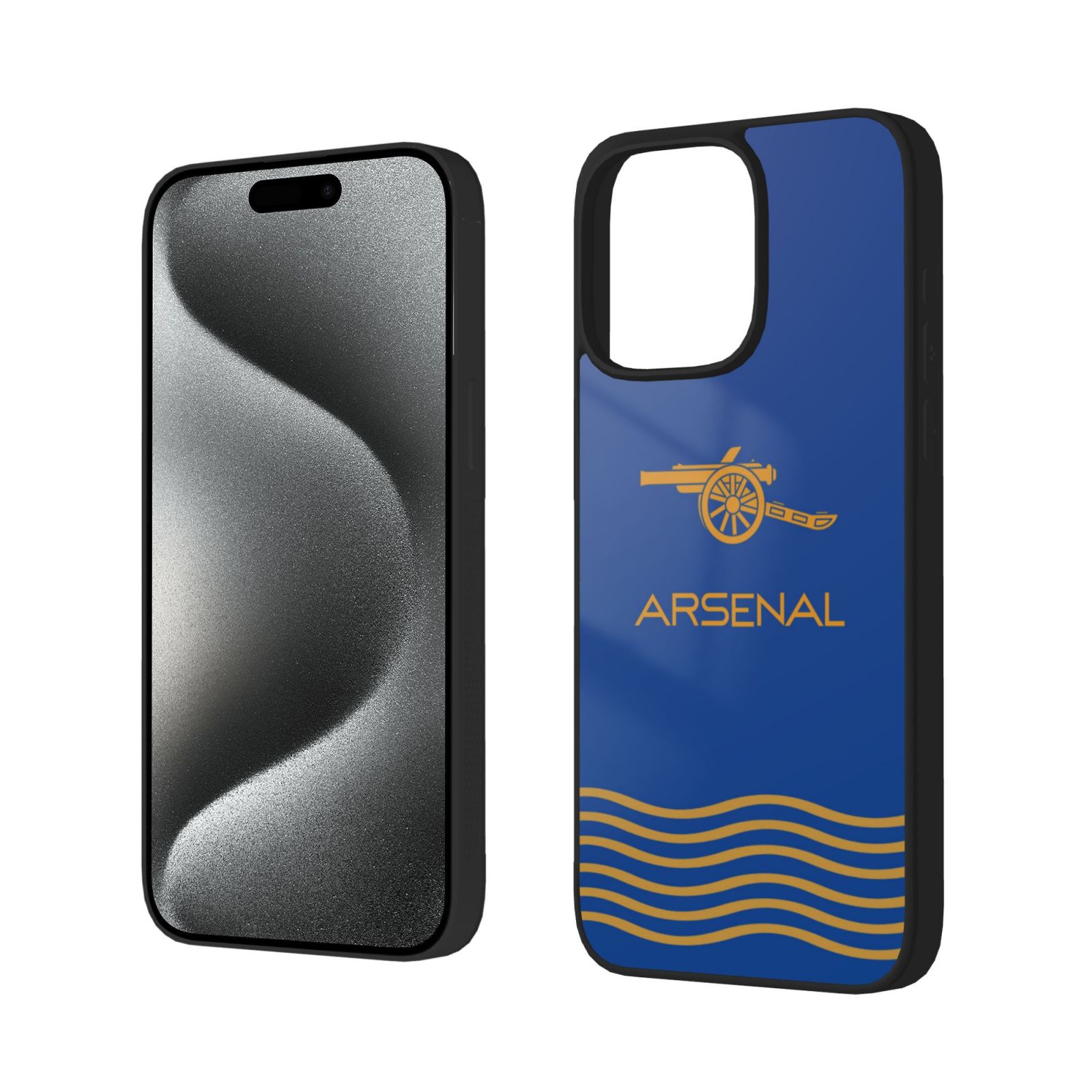 Arsenal Blau iPhone 15 Weiches Glasgehäuse CASE4041