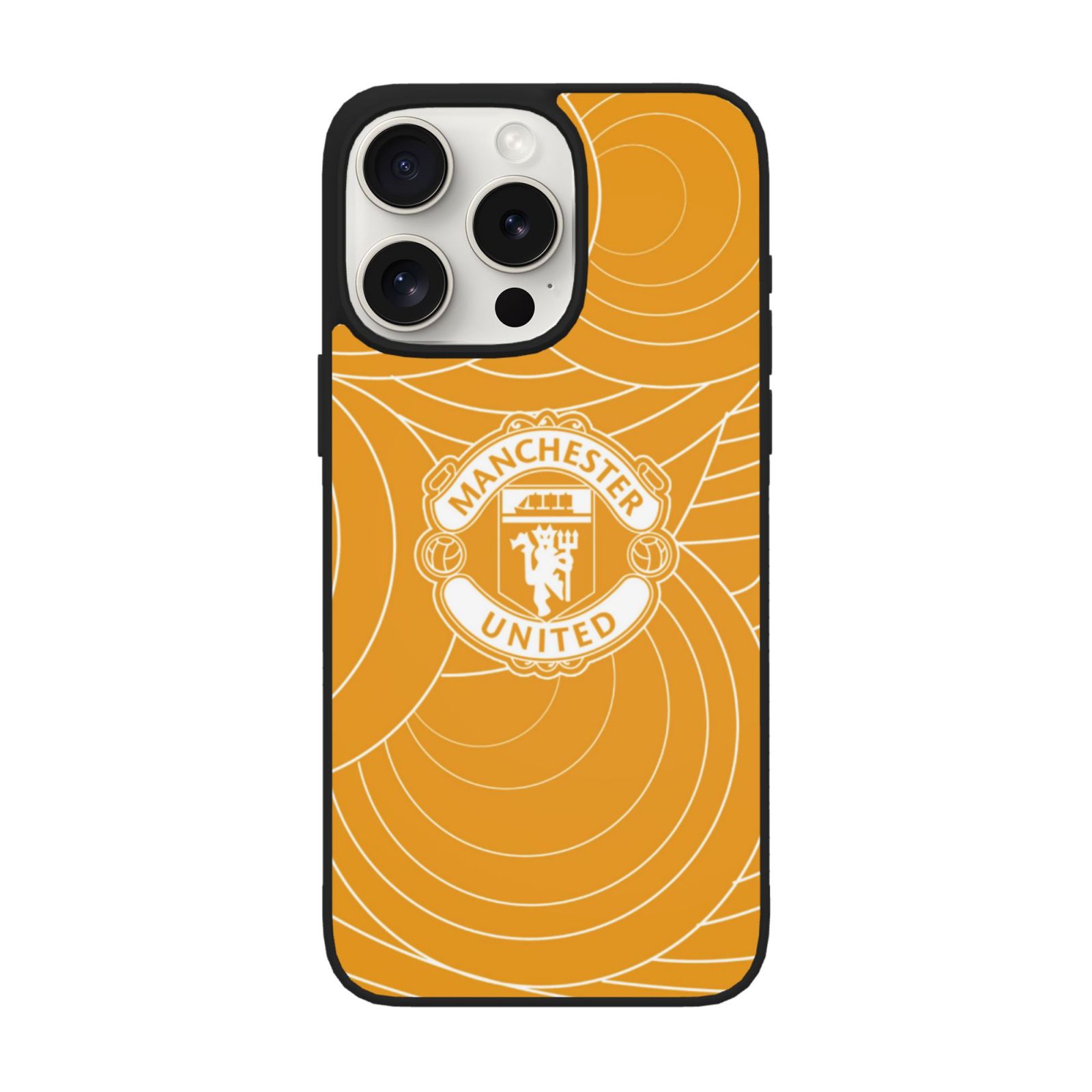 Manchester United Gelb iPhone 15 Weiches Glasgehäuse CASE4054