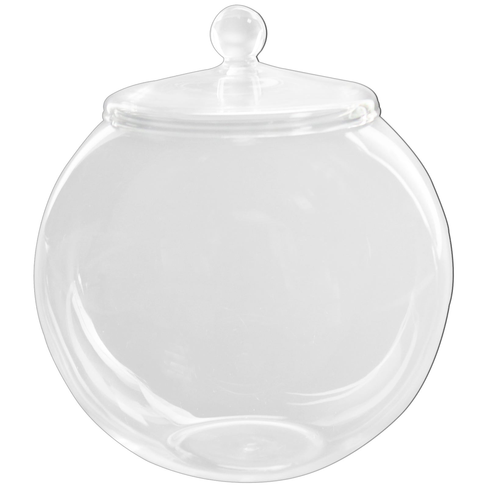 Glass Terrarium with Lid, Round