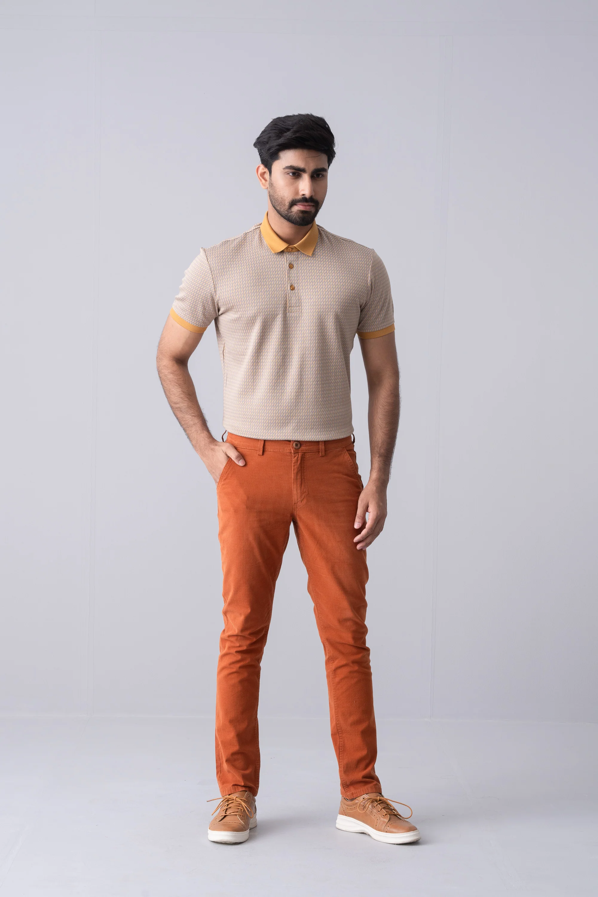 Regular Fit Jacquard Mercerised Polo Shirt - XTXFMF
