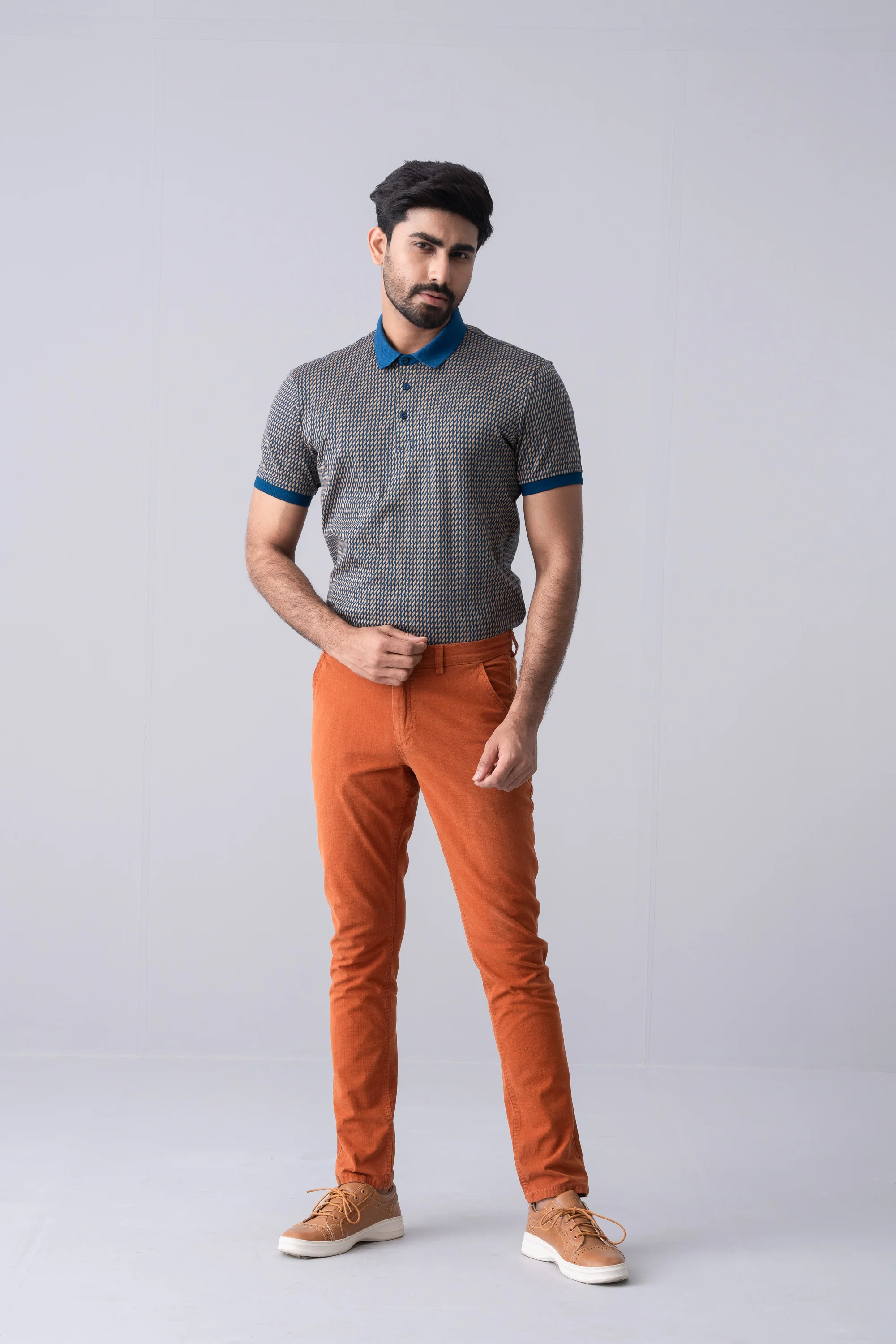 Regular Fit Jacquard Mercerised Polo Shirt - XTXFMF
