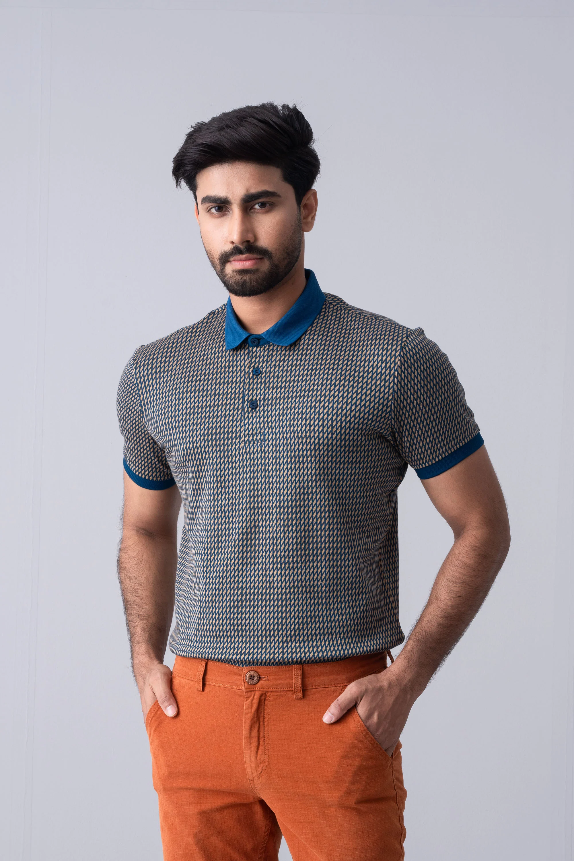 Regular Fit Jacquard Mercerised Polo Shirt - XTXFMF