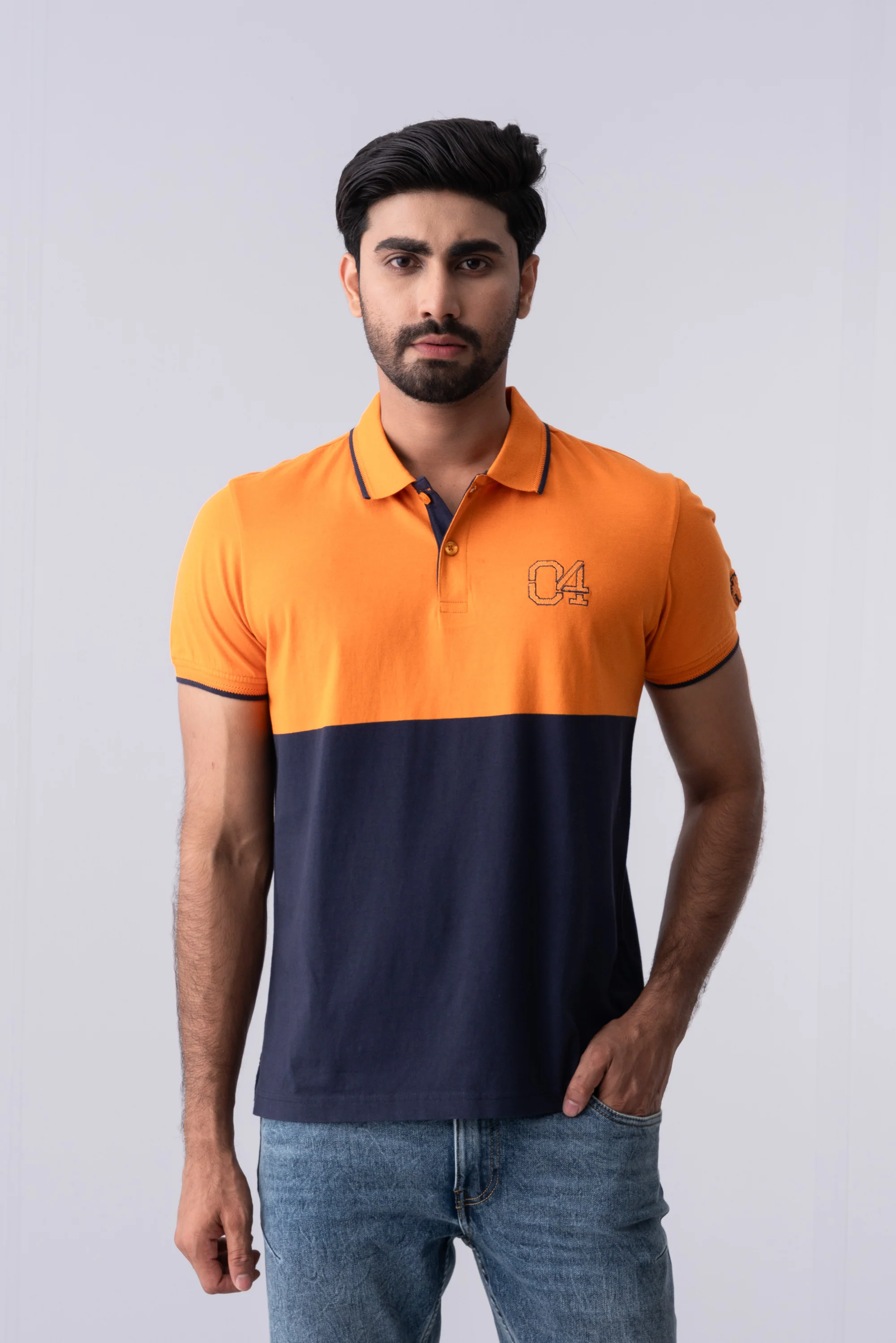 Regular Fit Yarn-Dyed Jersey Polo Shirt - XTXFMF