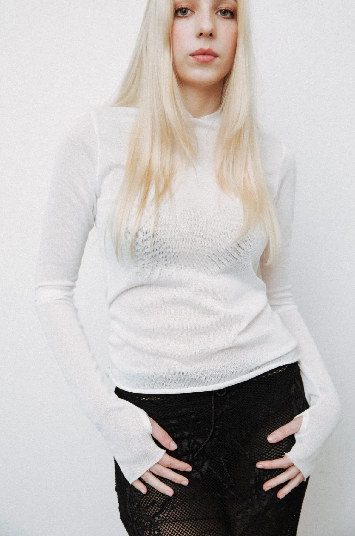 White Knit Hoodie - XTXFMF