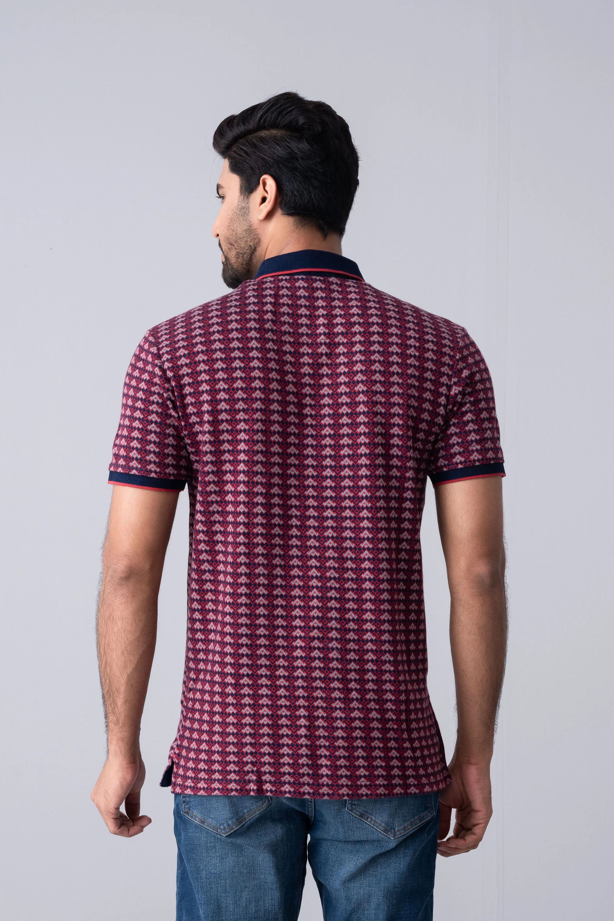 Regular Fit Washed Indigo Polo Shirt - XTXFMF