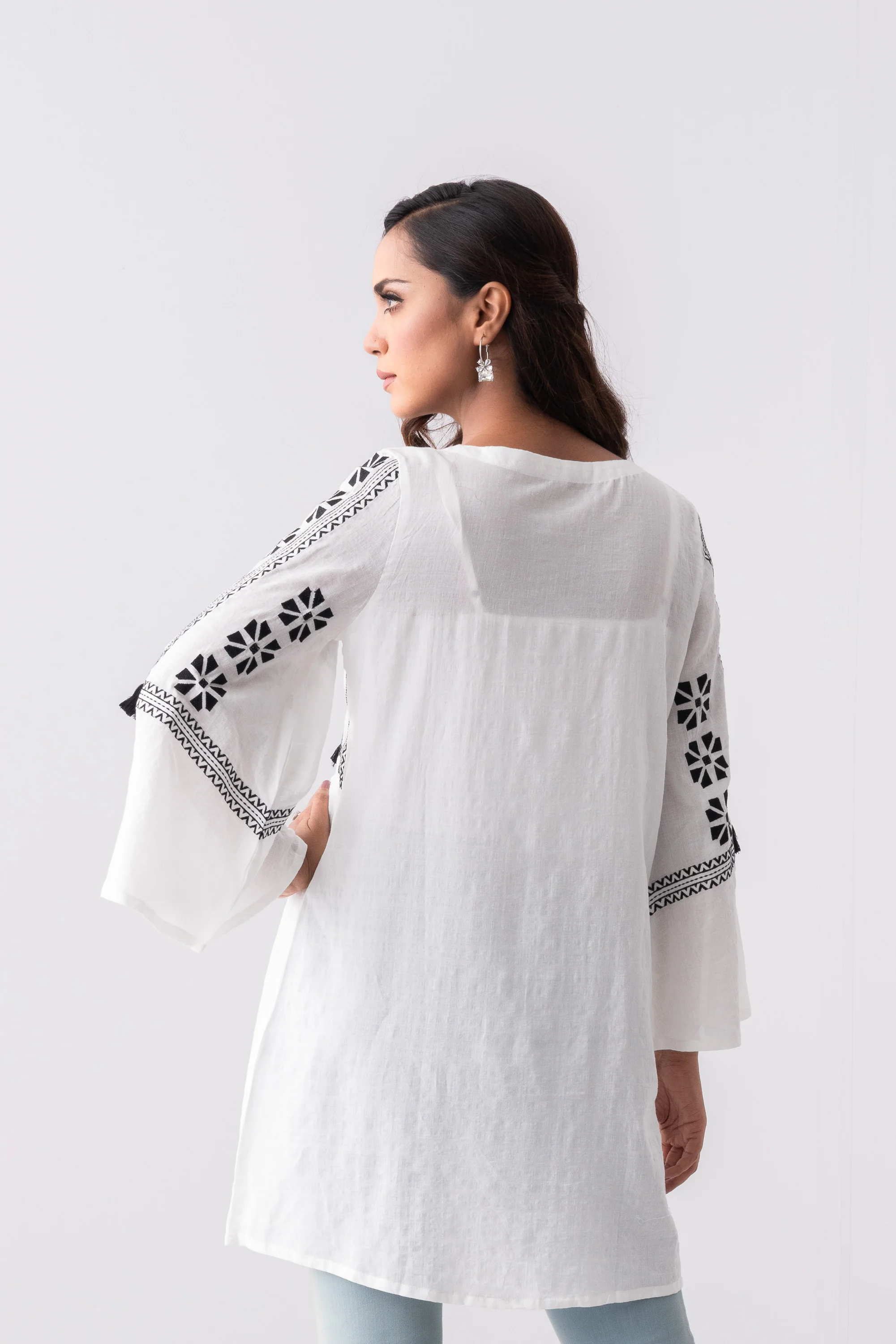 Relaxed Fit Fashion Top with Bell Sleeves - XTXFMF