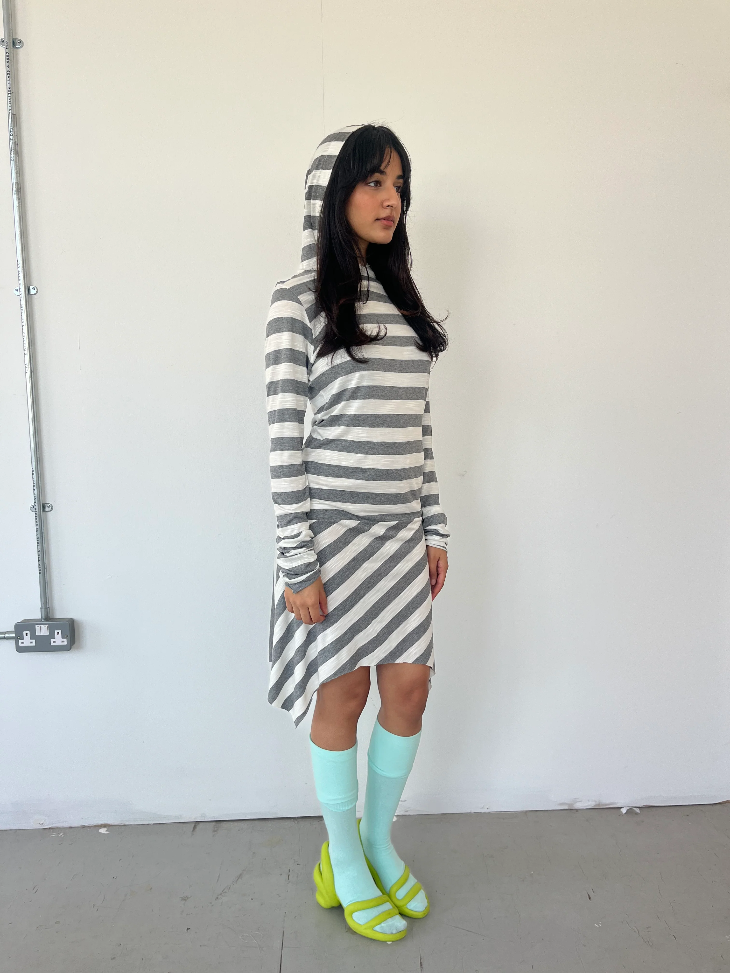Grey Stripe Dress - XTXFMF