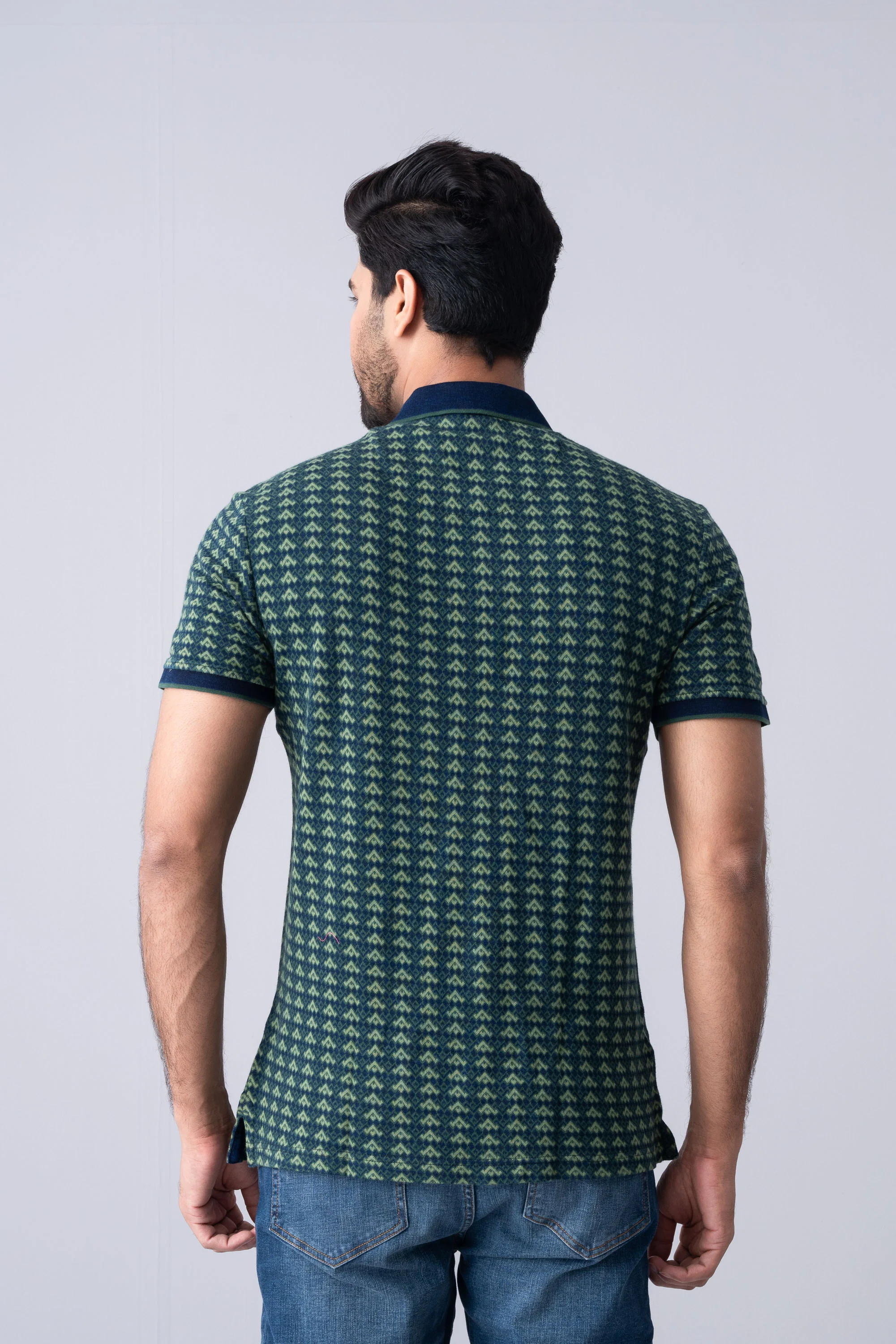 Regular Fit Washed Indigo Polo Shirt - XTXFMF