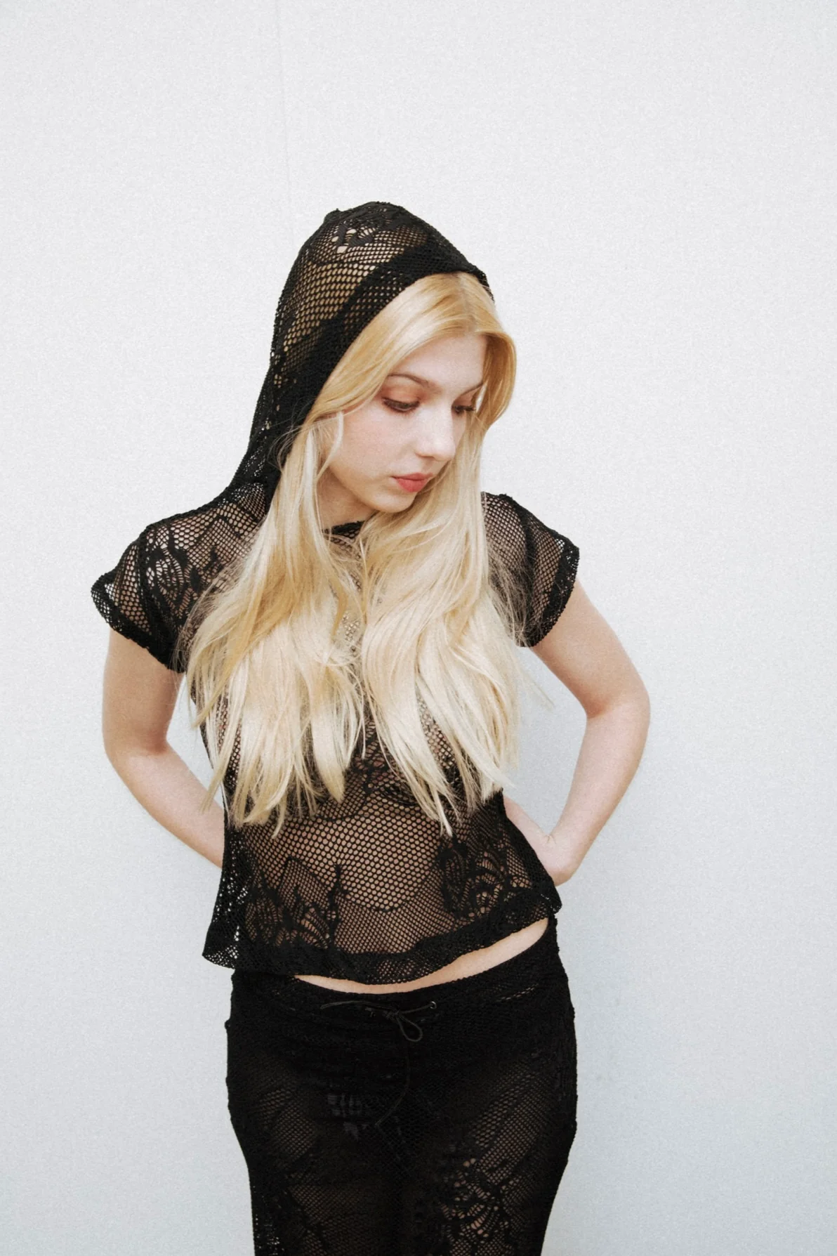 Black Crochet Hoodie - XTXFMF