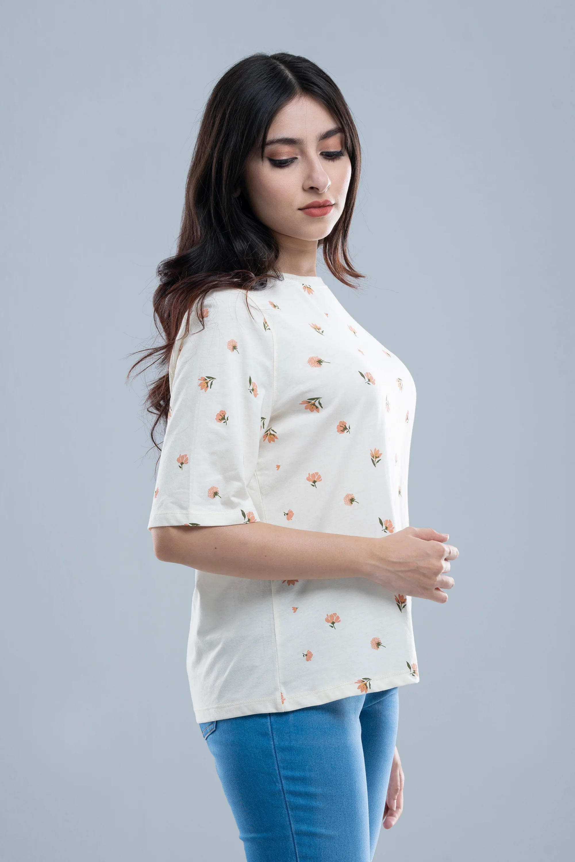 Relaxed Fit Floral Printed T-Shirt - XTXFMF