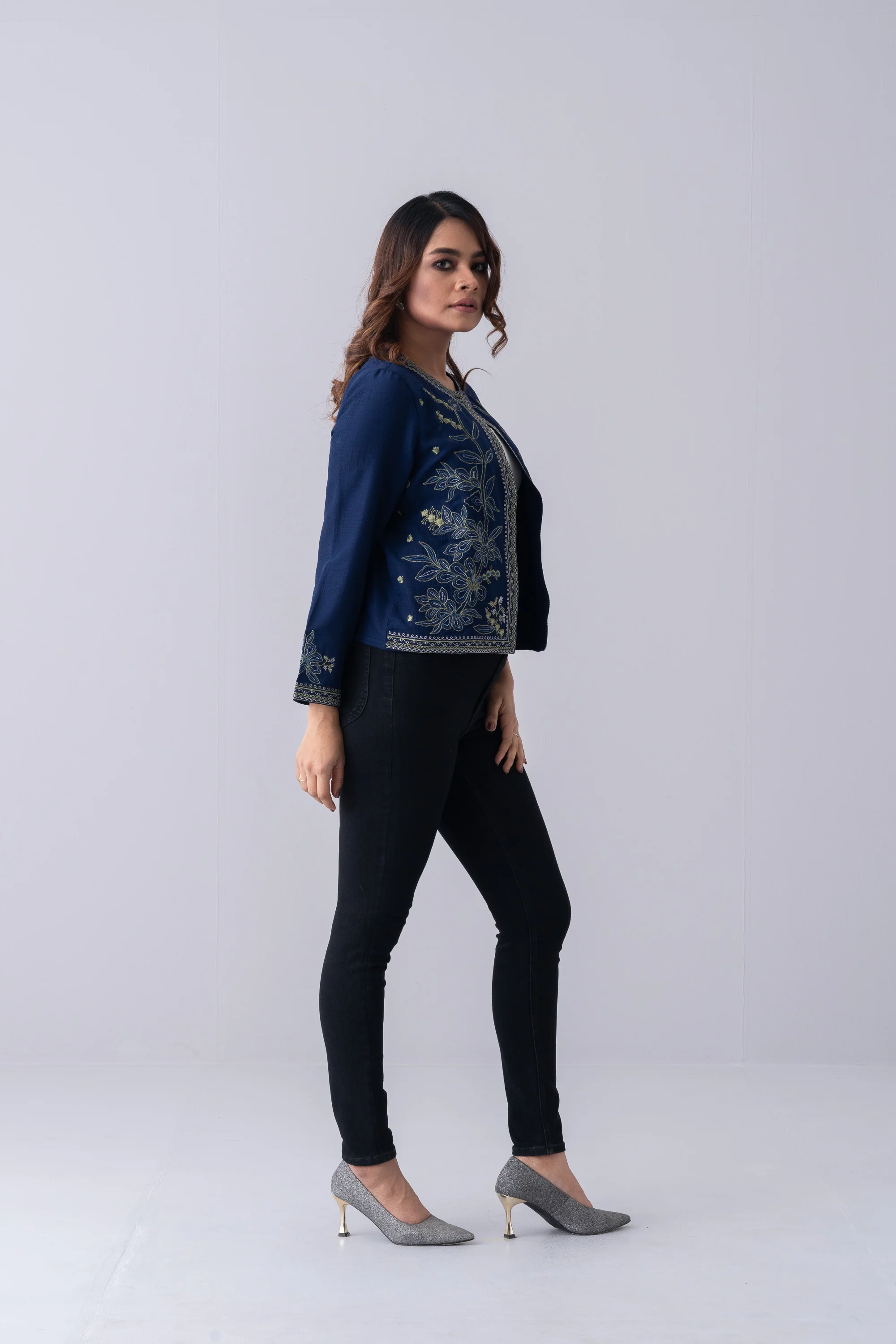 Embroidered Georgette Bolero Top - XTXFMF