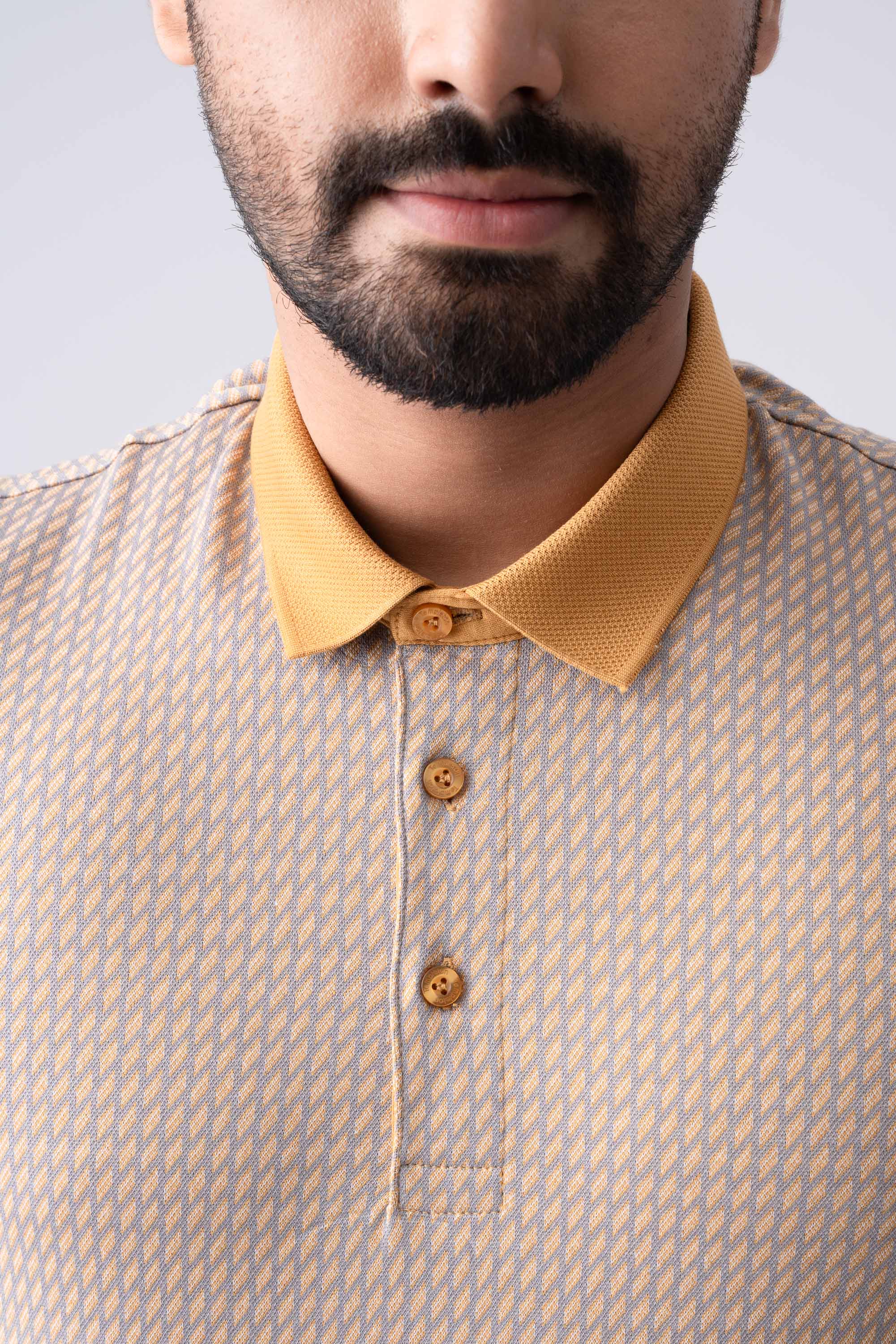 Regular Fit Jacquard Mercerised Polo Shirt - XTXFMF