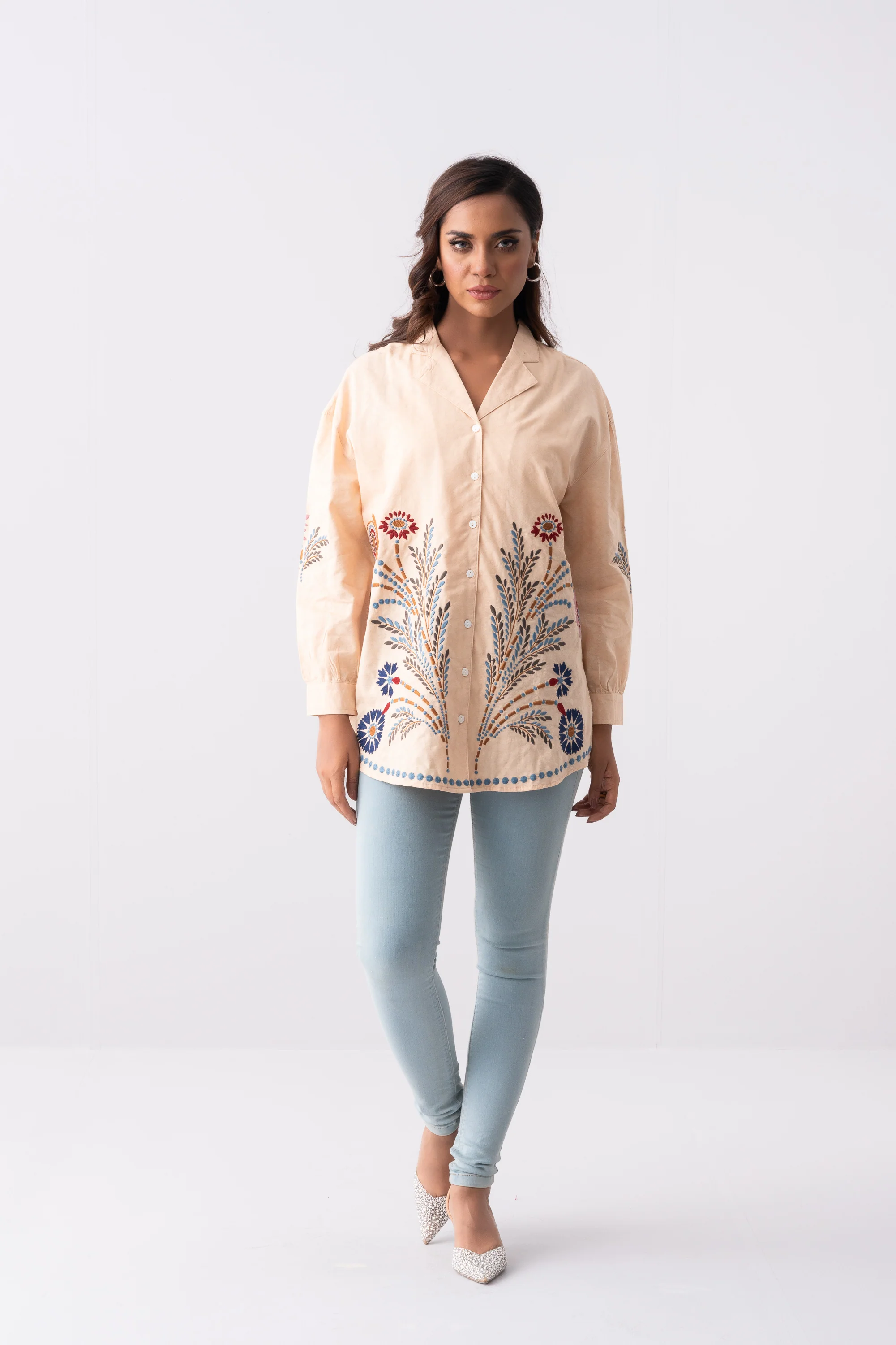 Oversized Jacquard Cotton Casual Shirt - XTXFMF