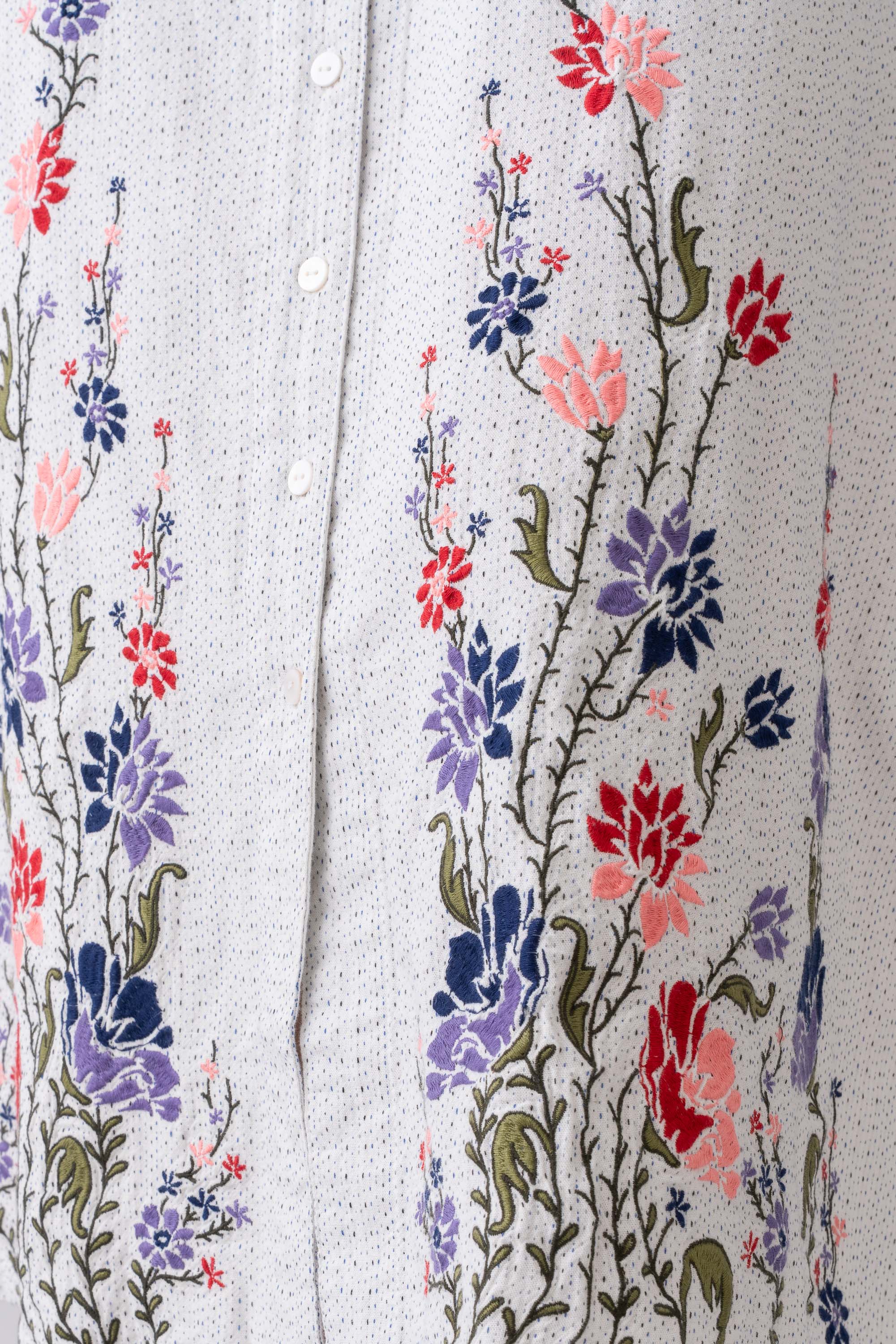 A-Line Shirt-Style Floral Long Dress - XTXFMF