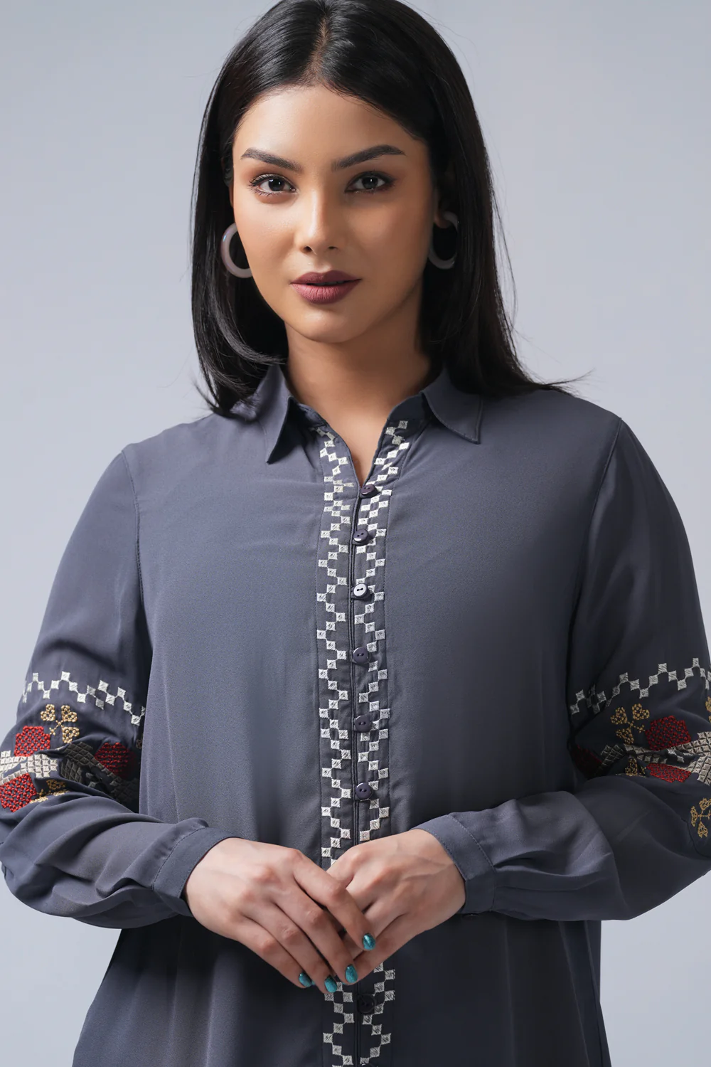 Relaxed Fit Georgette Casual Shirt - XTXFMF