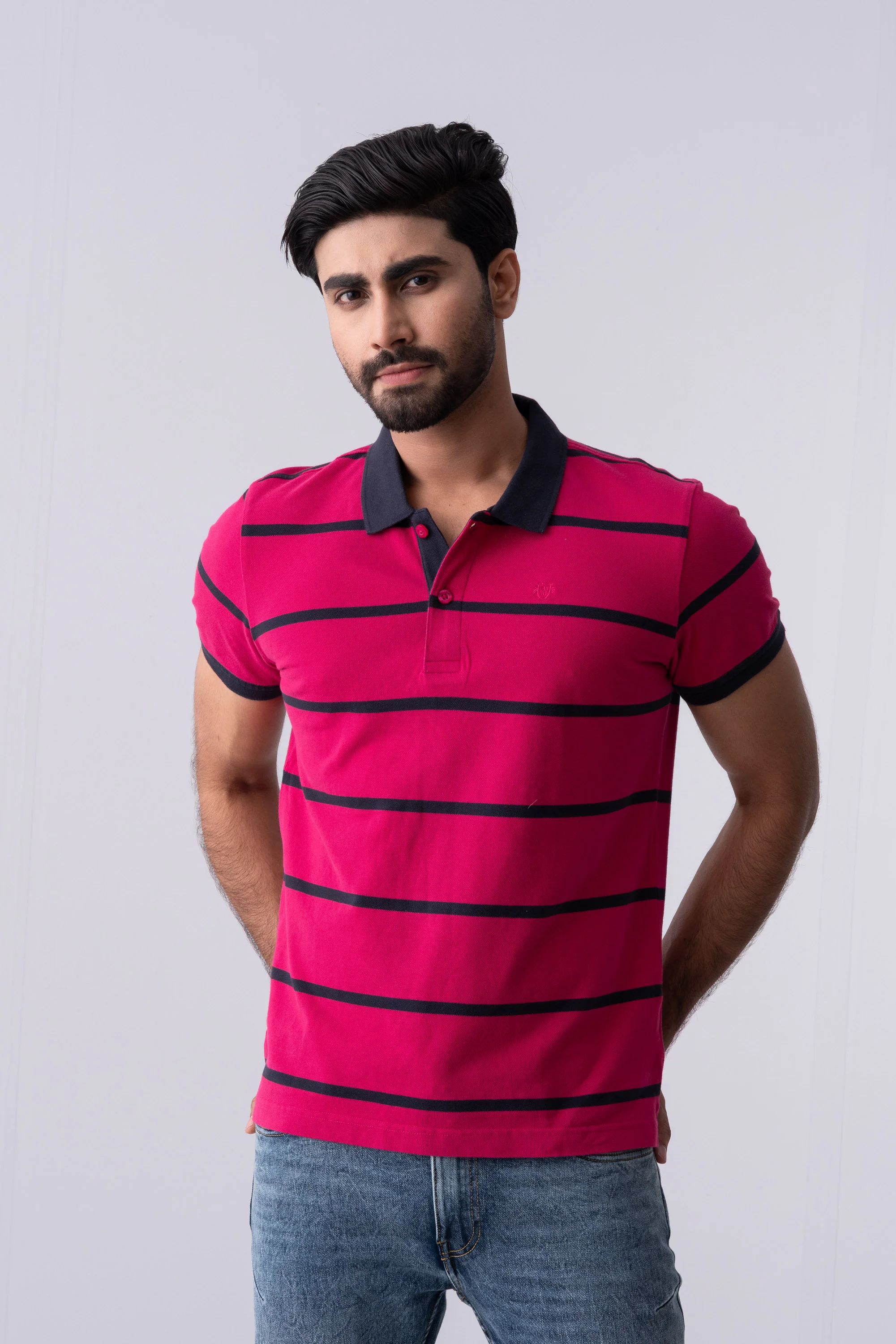 Regular Fit Yarn-Dyed Polo Shirt - XTXFMF