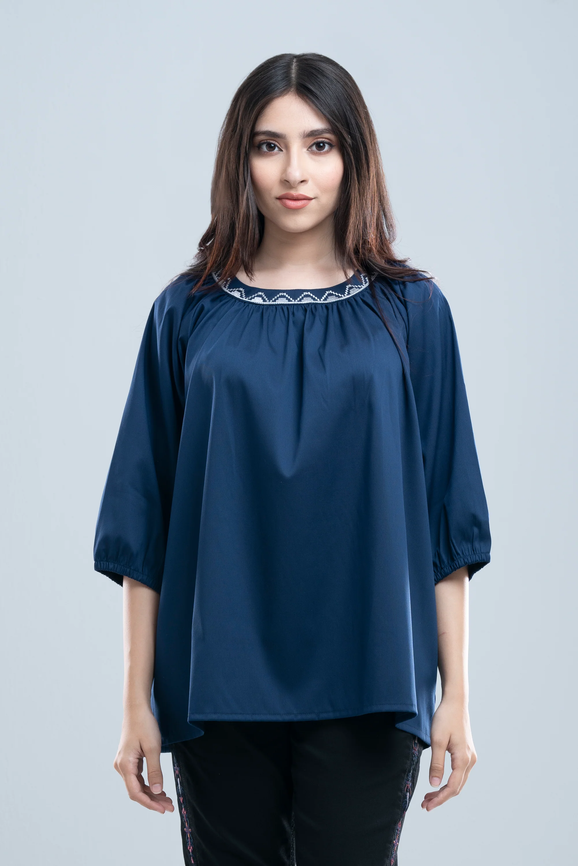 Relaxed Fit Embroidered Fashion Top - XTXFMF