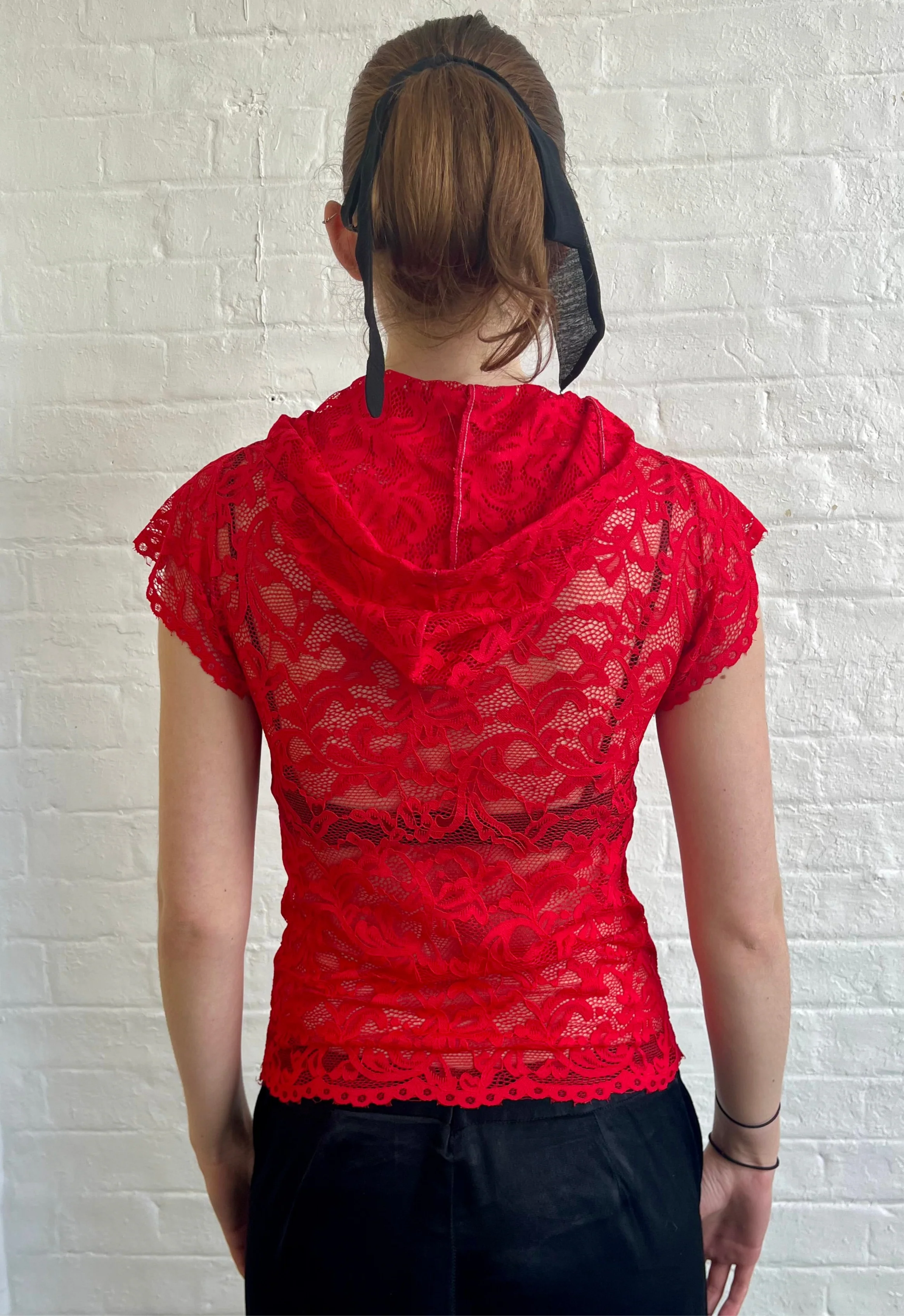 Red Lace Hoodie - XTXFMF