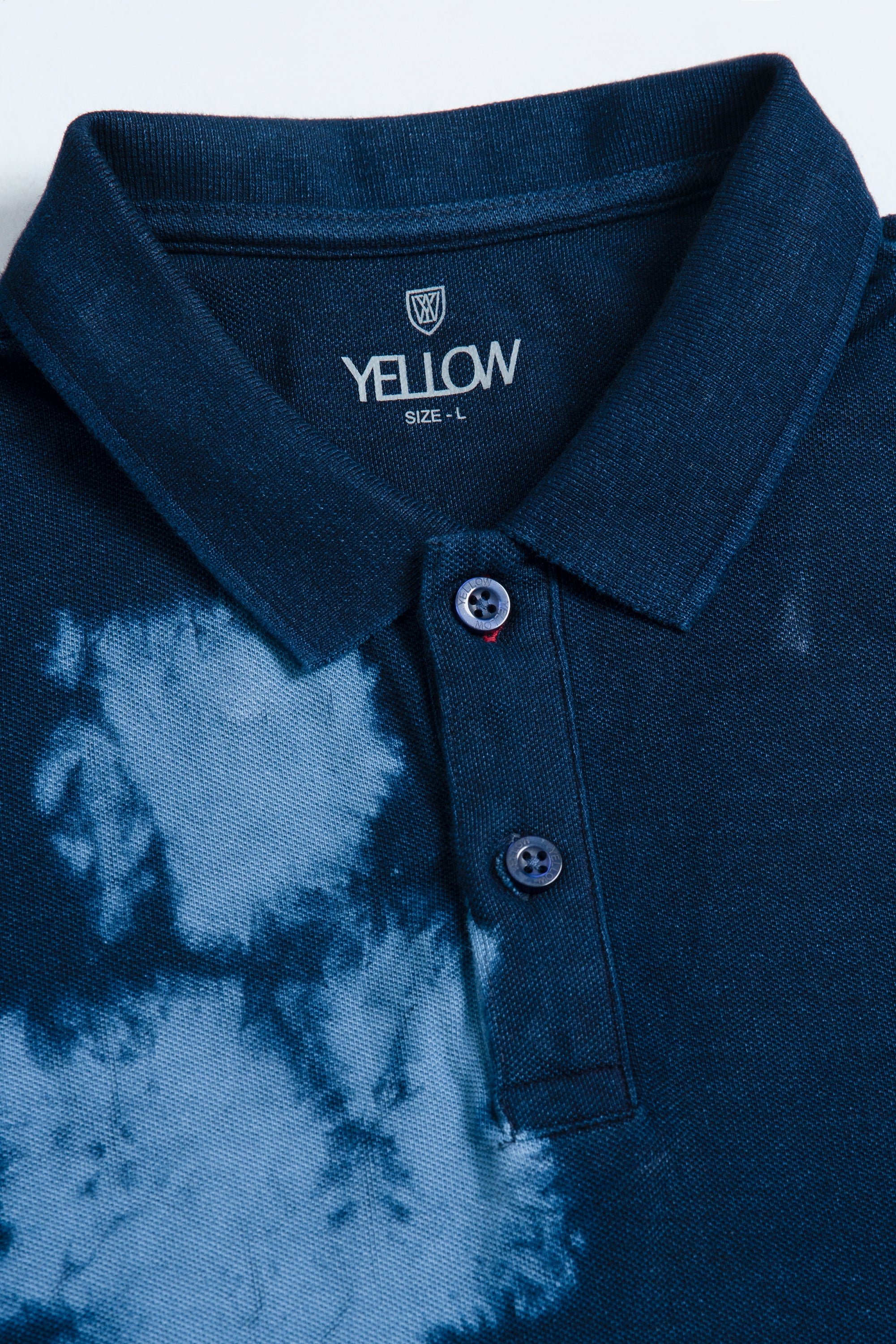 Regular Fit Indigo Washed Polo Shirt - XTXFMF
