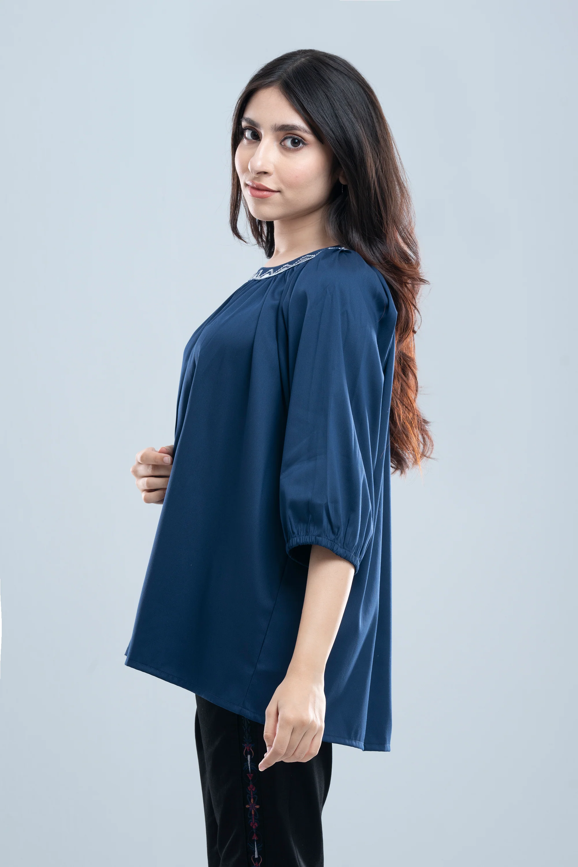 Relaxed Fit Embroidered Fashion Top - XTXFMF