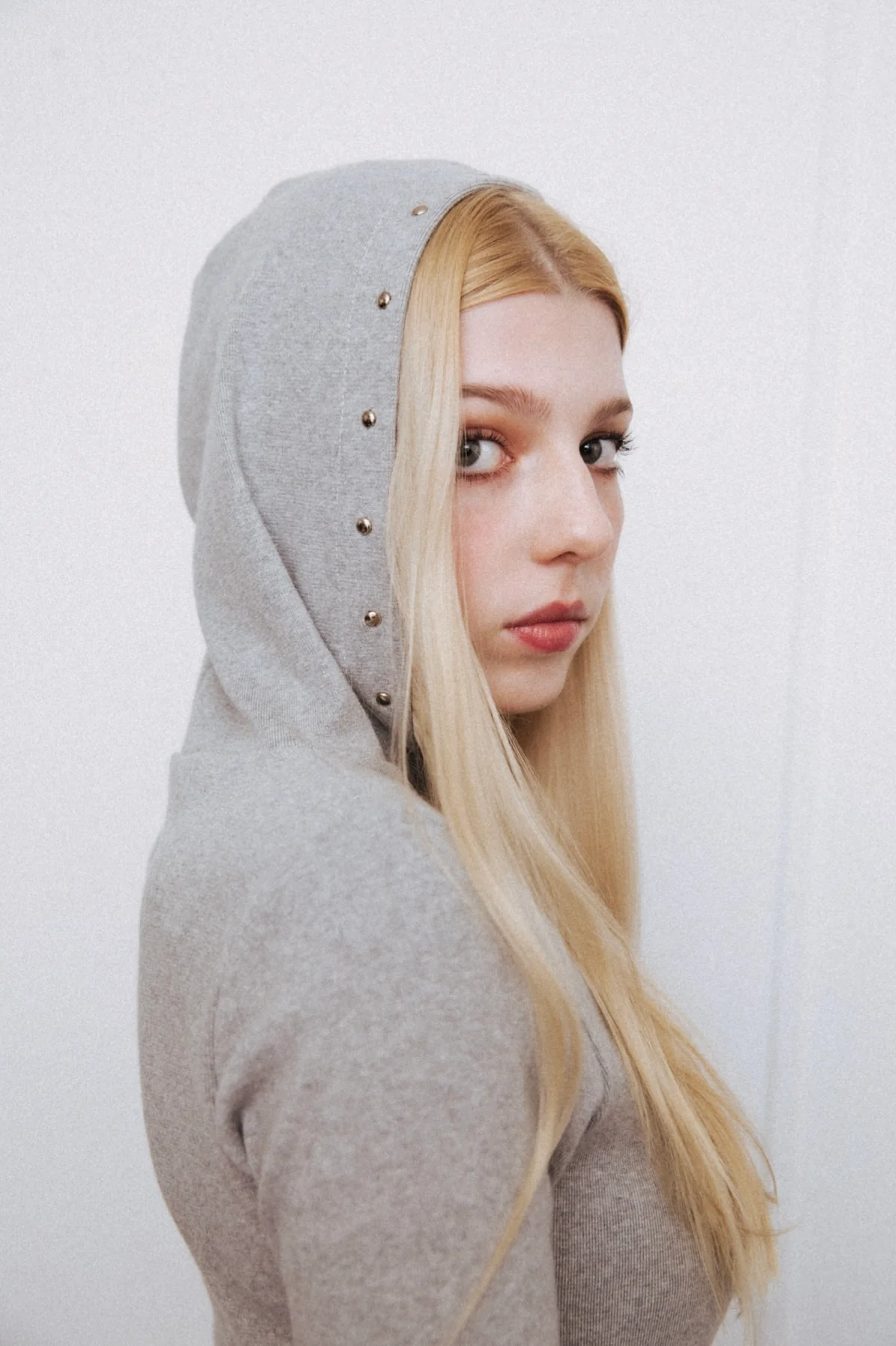 Grey Jersey Stud Dress - XTXFMF