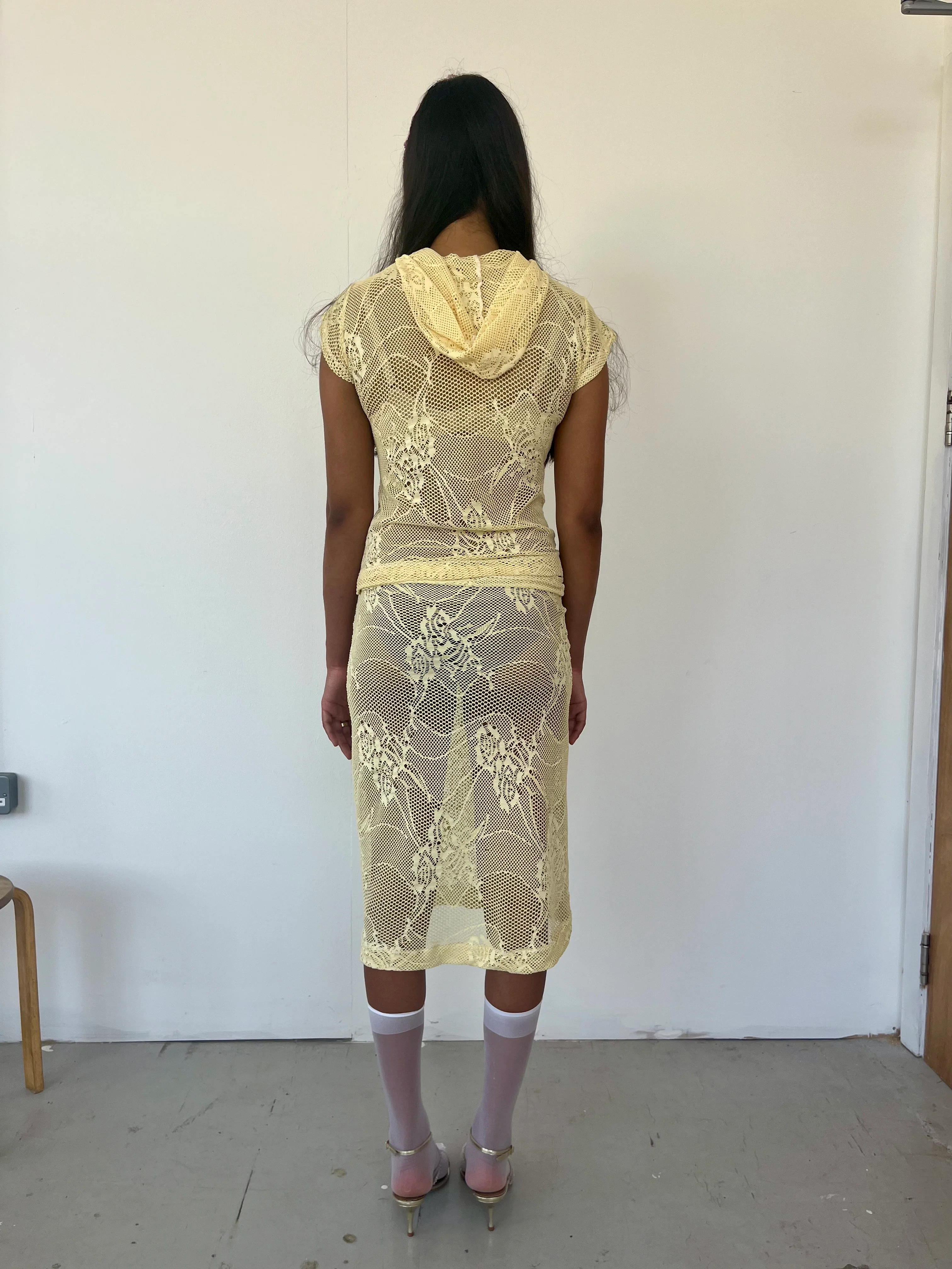 Yellow Crochet Hoodie - XTXFMF