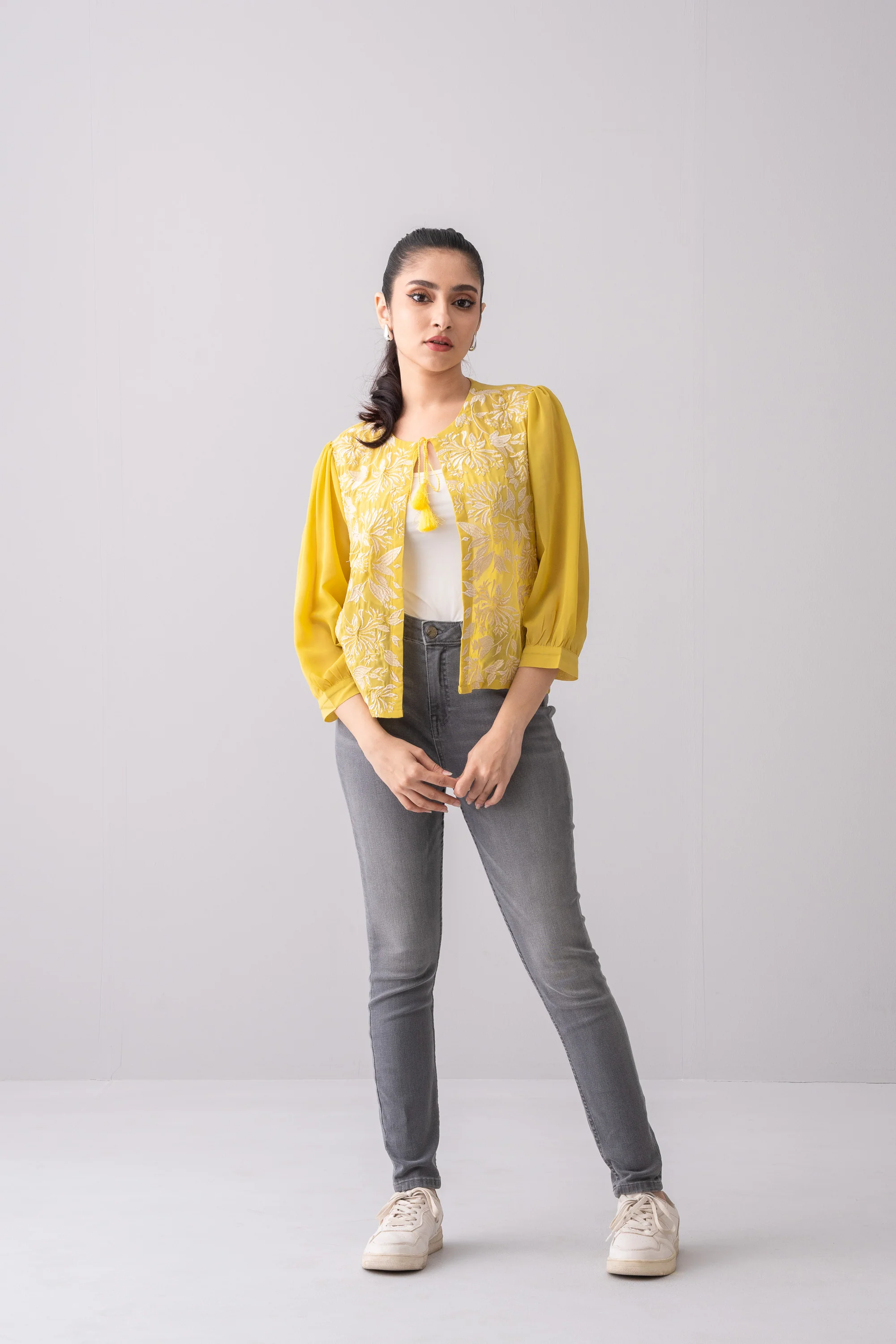 Regular Fit Georgette Bolero Top - XTXFMF