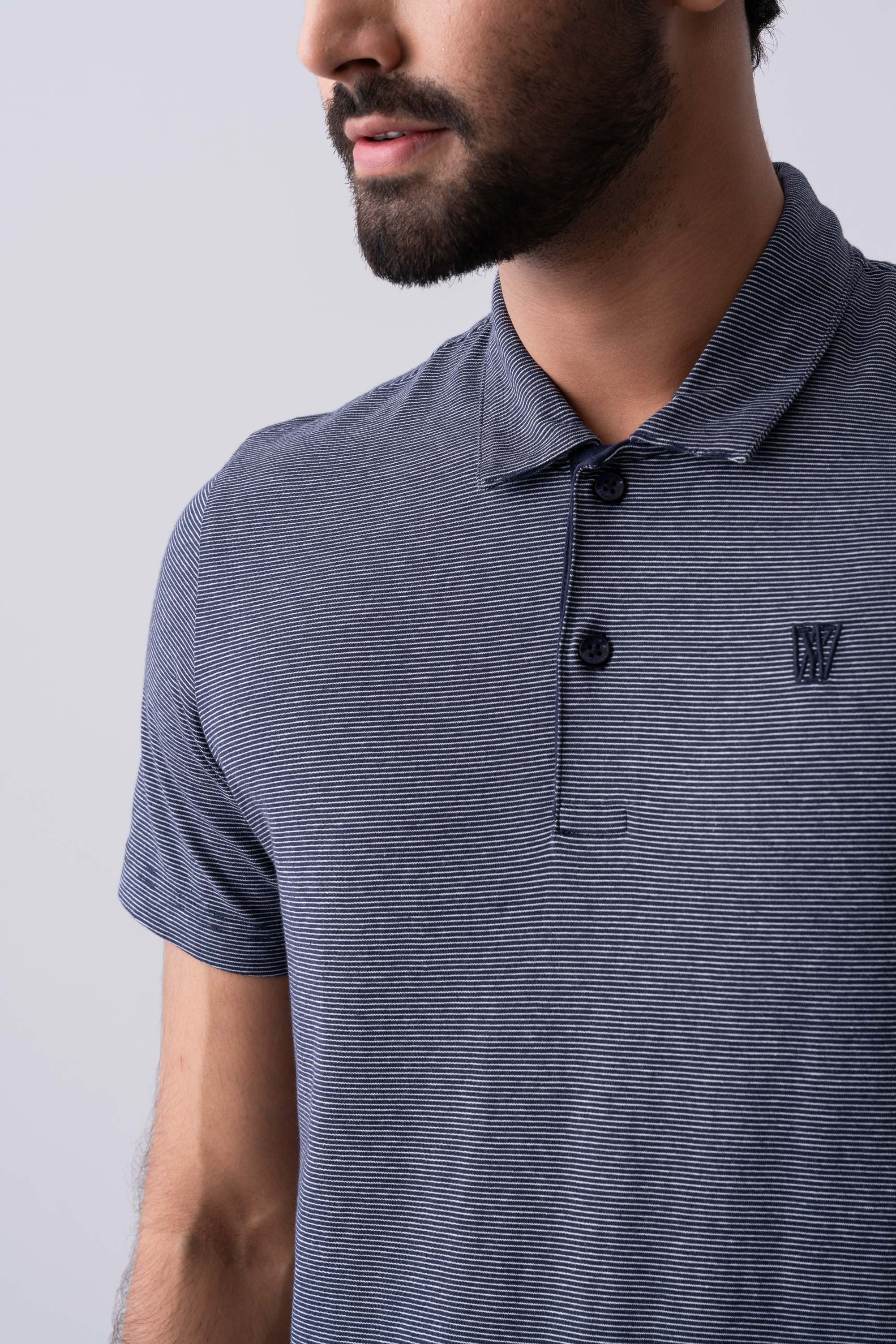 Regular Fit Yarn-Dyed Jersey Polo Shirt - XTXFMF