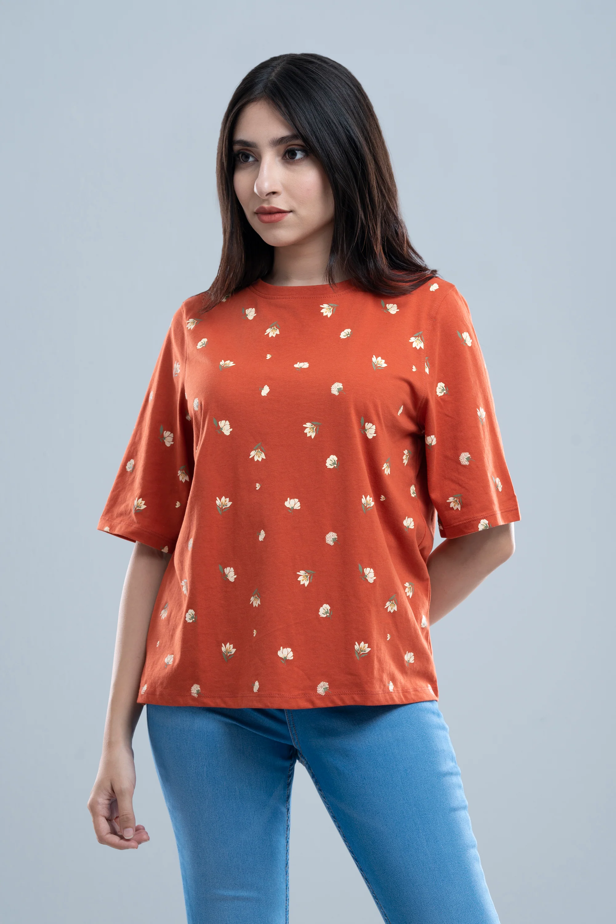 Relaxed Fit Floral Printed T-Shirt - XTXFMF