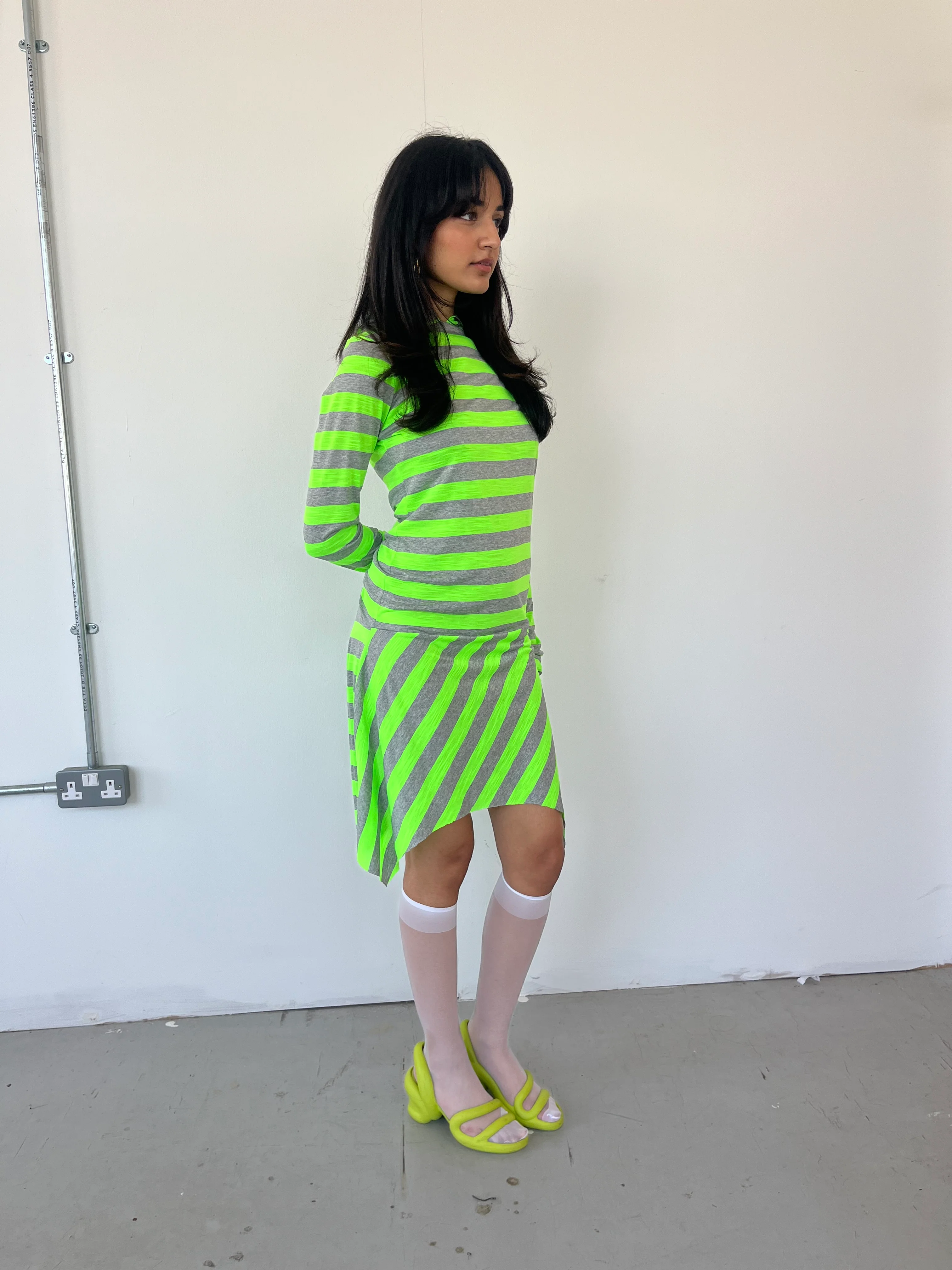 Green Stripe Dress - XTXFMF