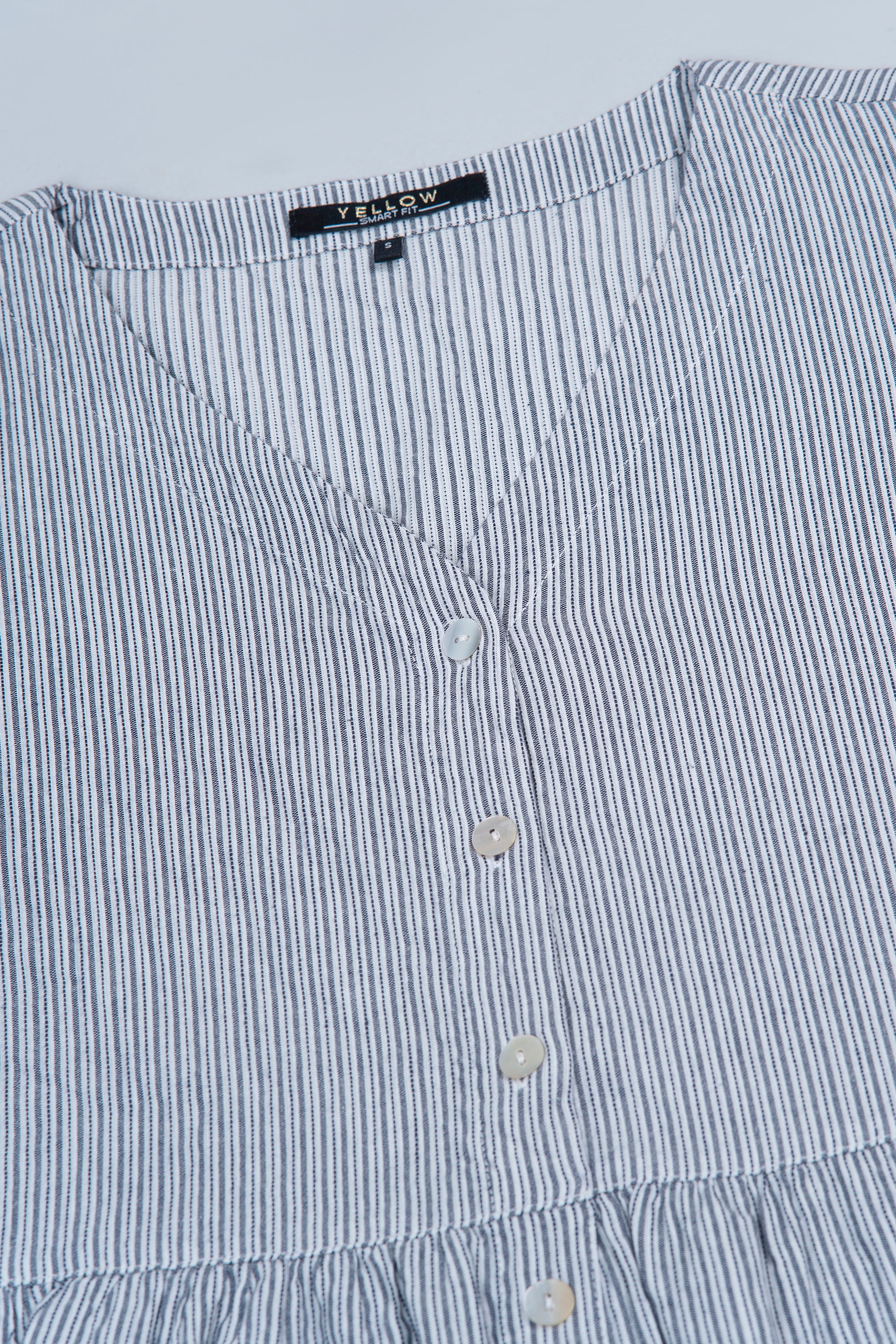 Classic Shirt-Patterned V-Neck Dress - XTXFMF