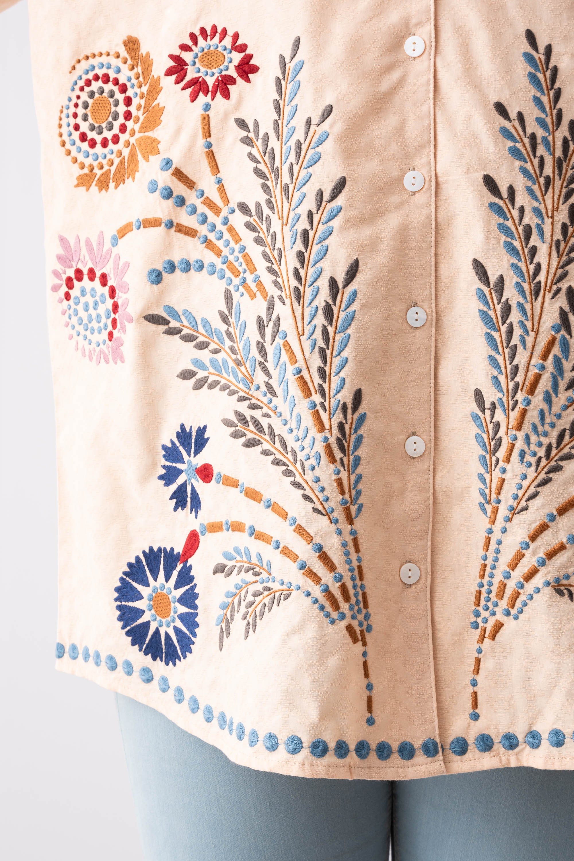 Oversized Jacquard Cotton Casual Shirt - XTXFMF