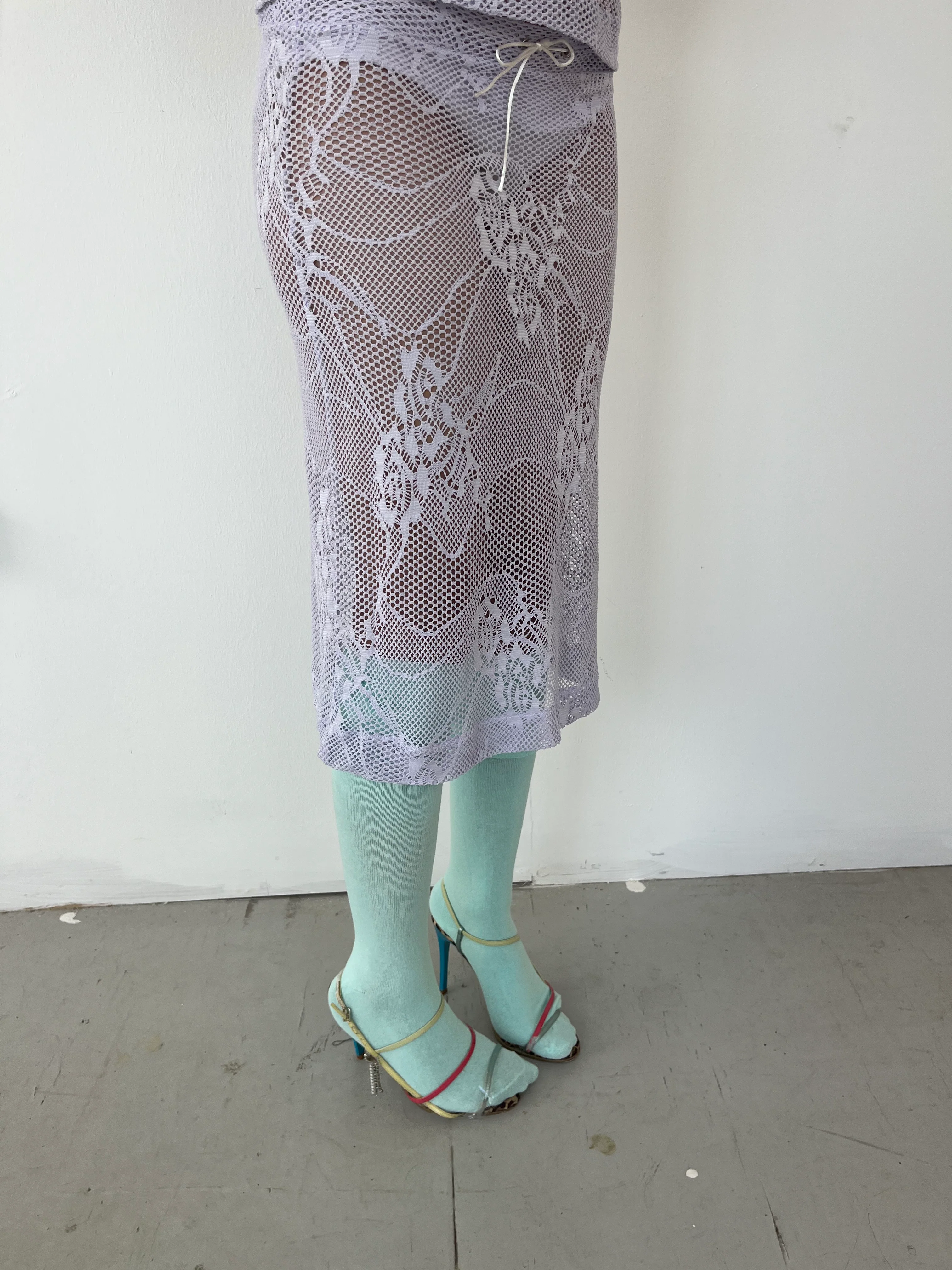 Lilac Crochet Midi Skirt - XTXFMF