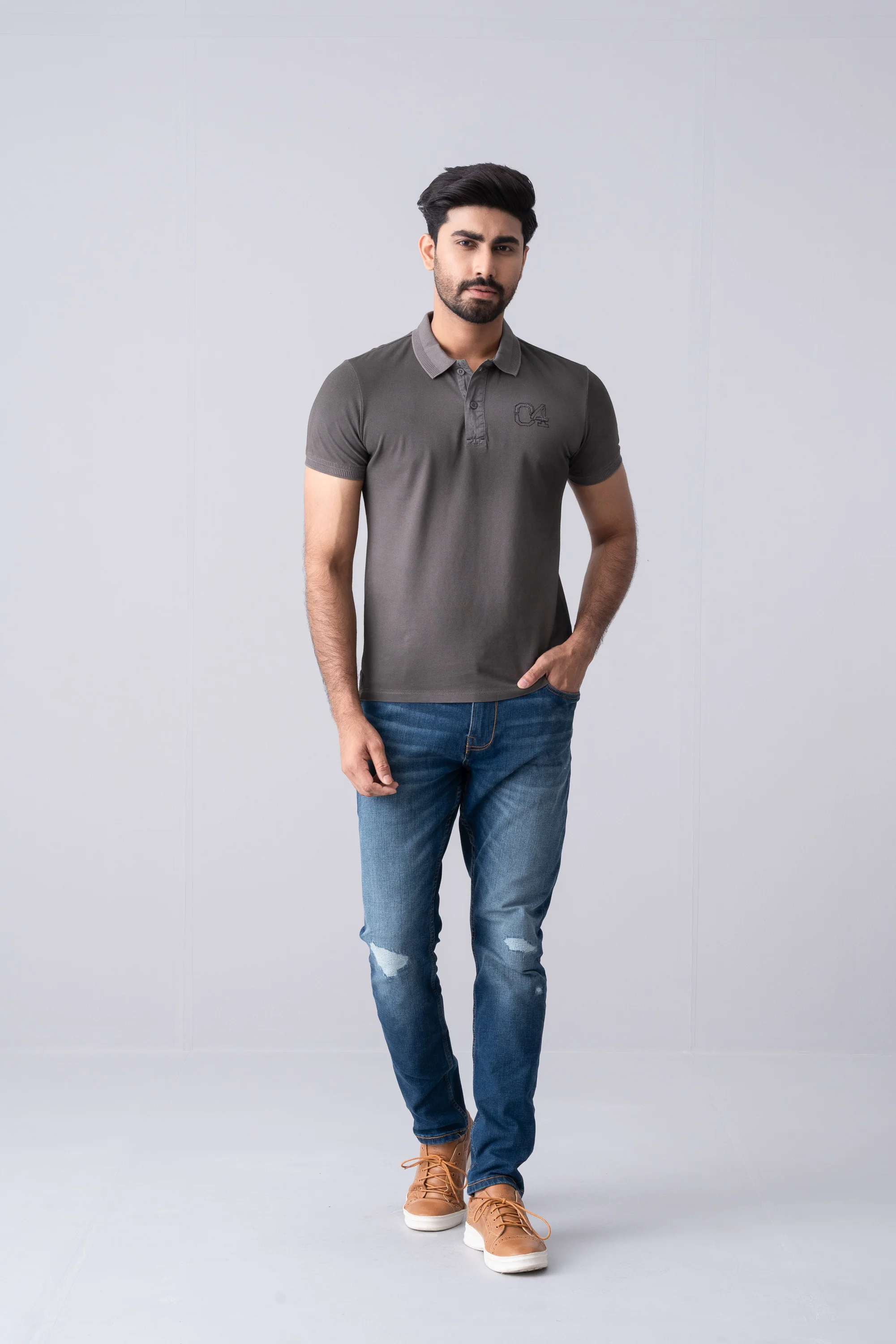 Regular Fit Washed Polo Shirt - XTXFMF