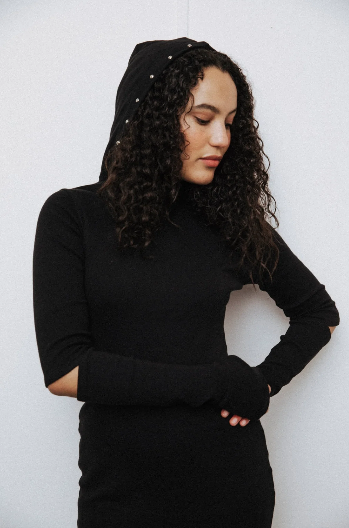 Black Jersey Stud Dress - XTXFMF