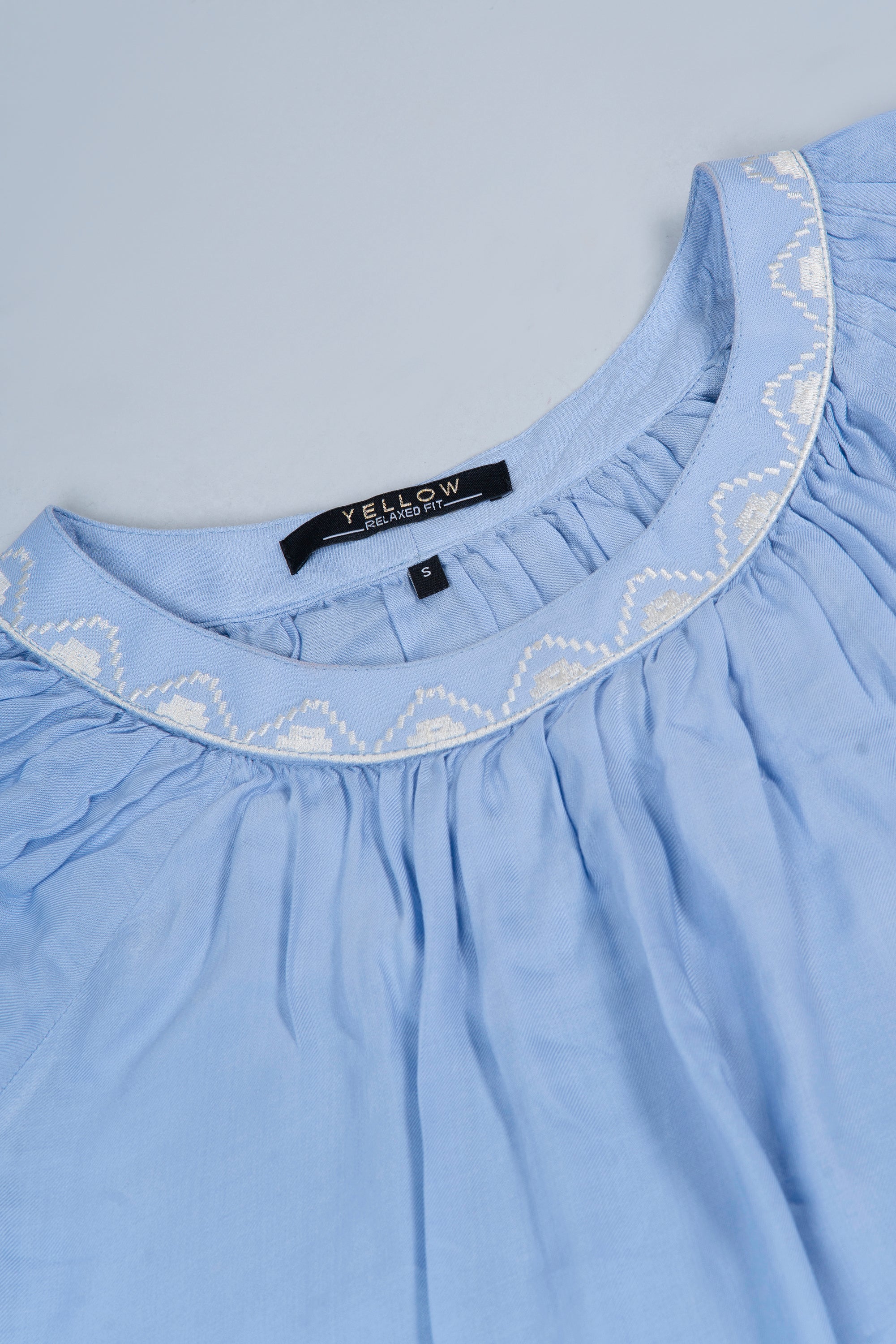 Relaxed Fit Embroidered Viscose Fashion Top - XTXFMF