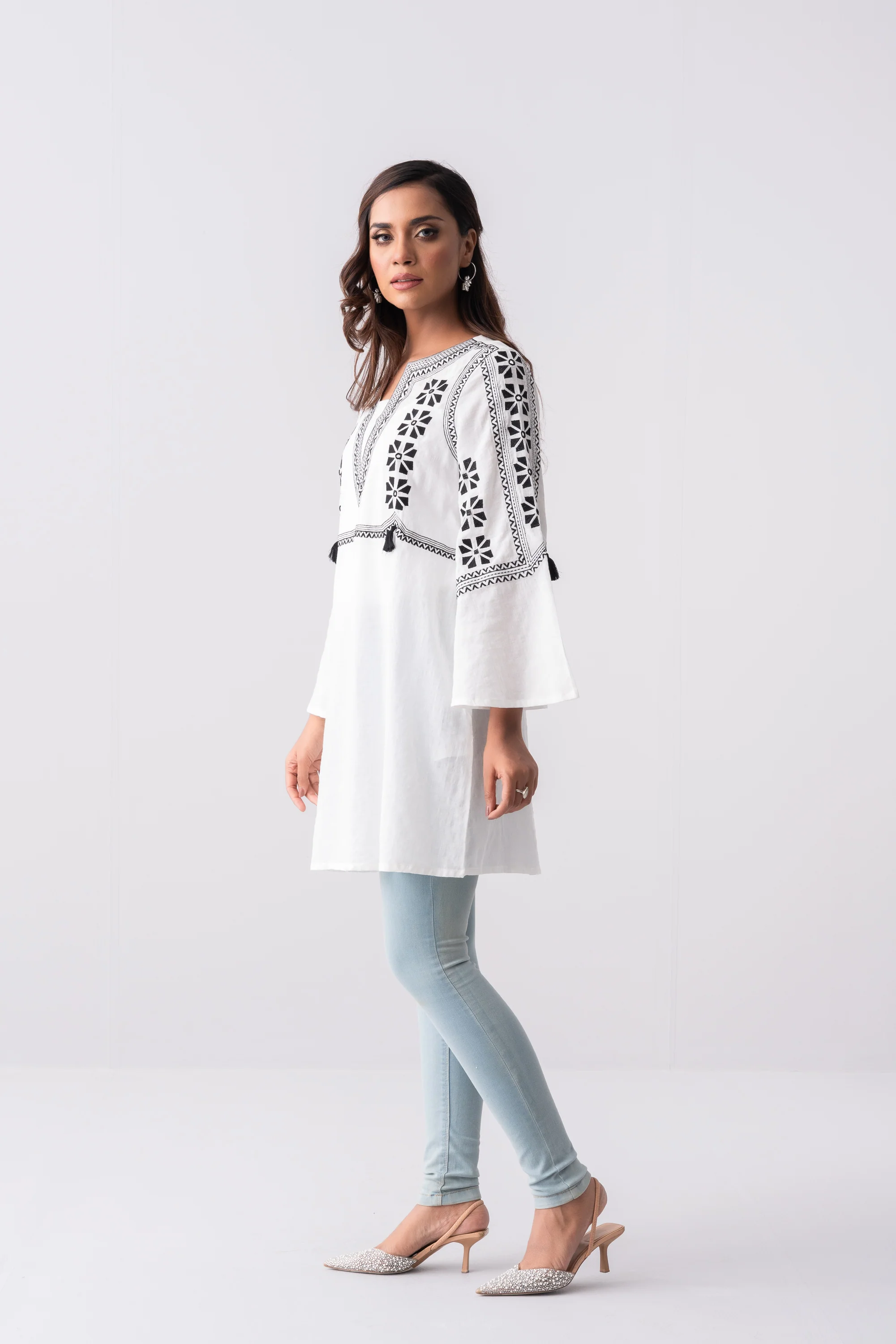 Relaxed Fit Fashion Top with Bell Sleeves - XTXFMF