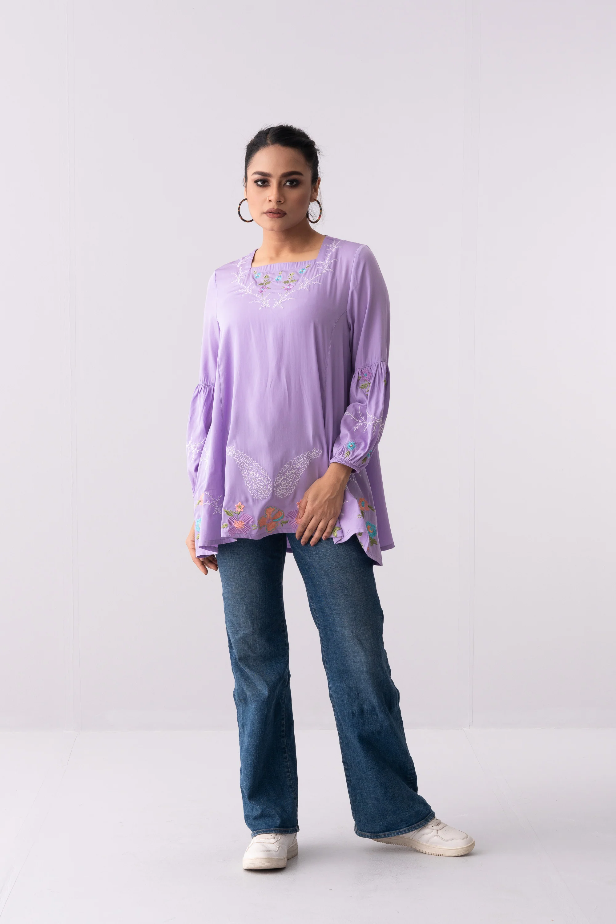 Relaxed Fit Satin Fashion Top - XTXFMF
