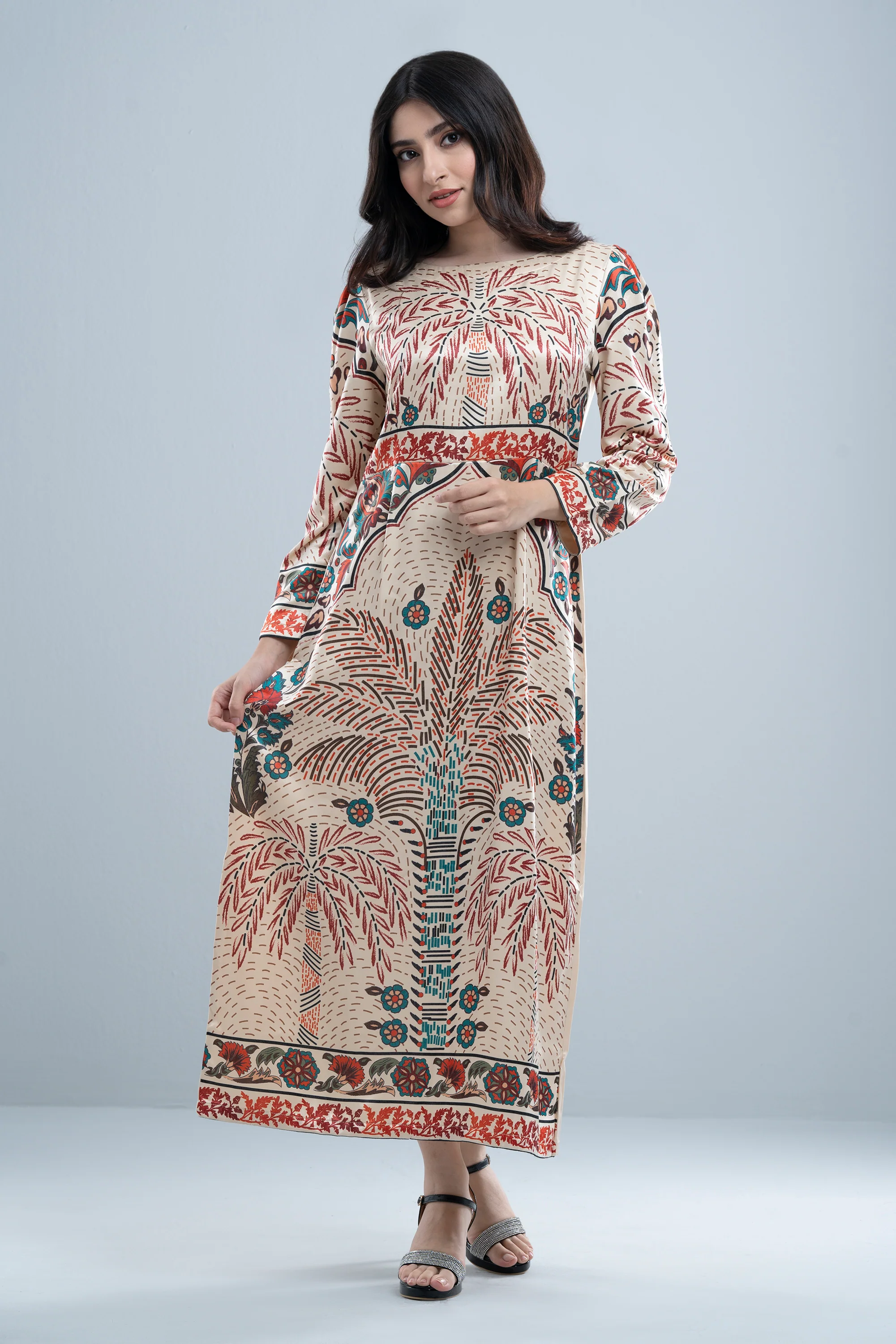 Tropical Printed Long Dress - XTXFMF