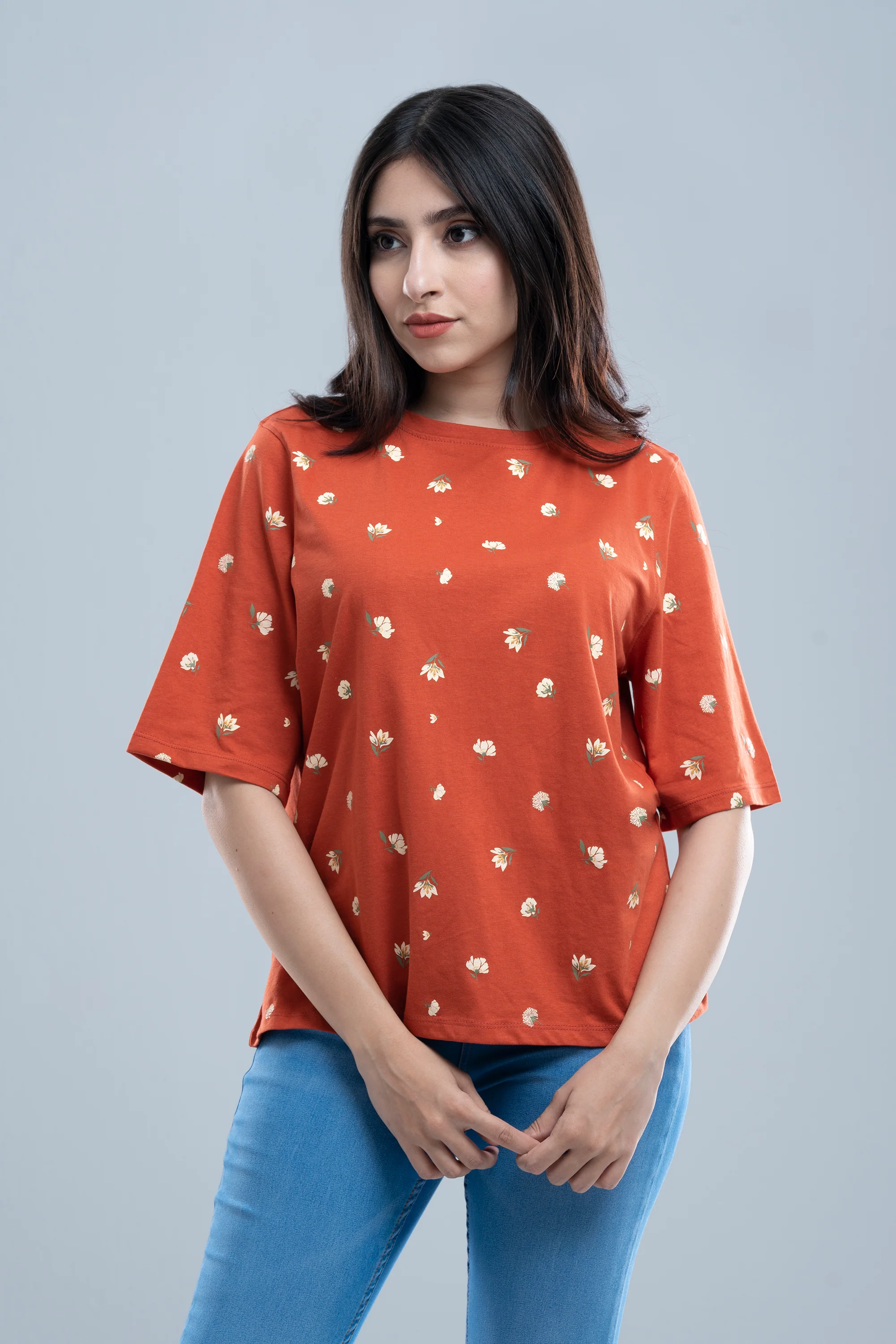 Relaxed Fit Floral Printed T-Shirt - XTXFMF