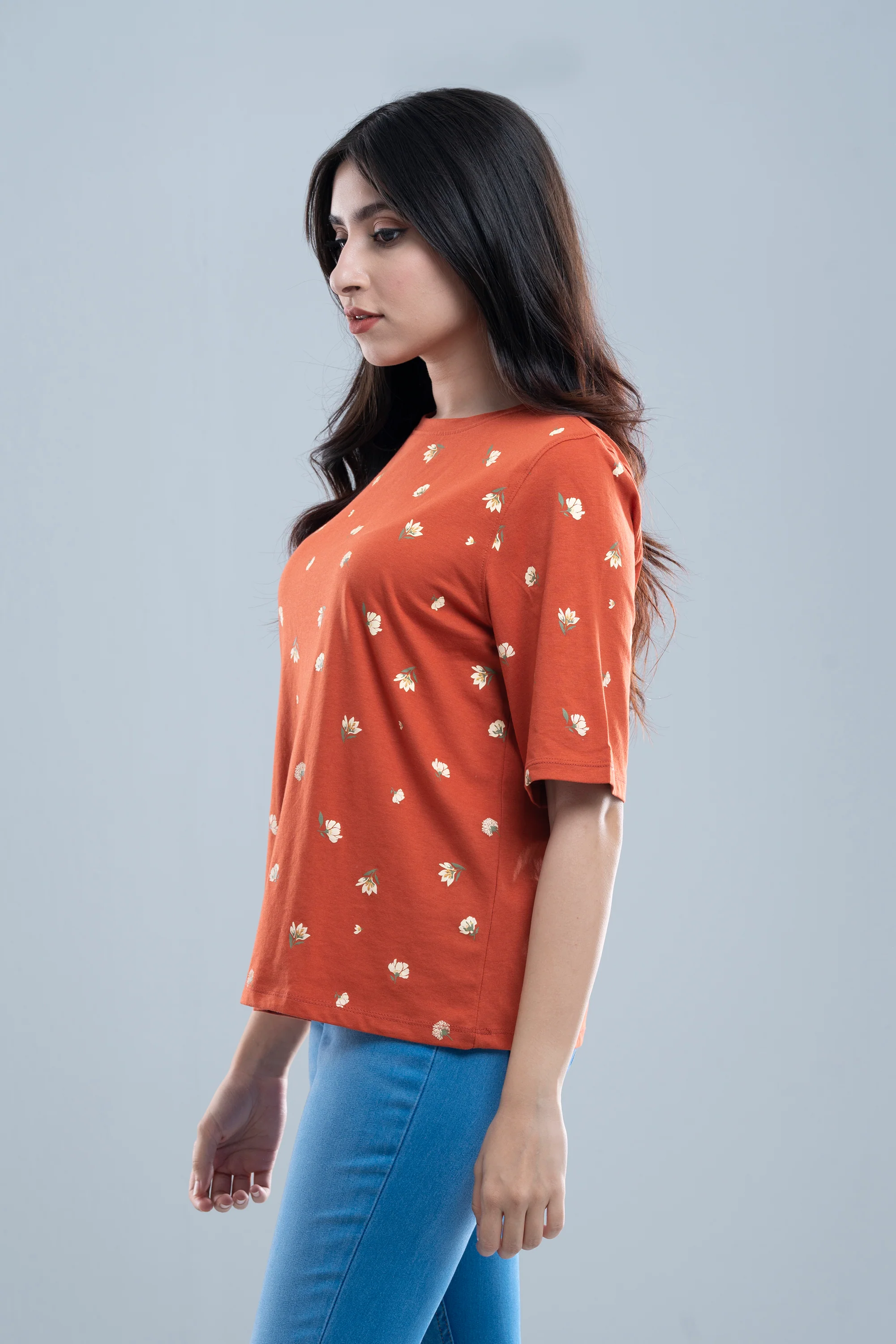 Relaxed Fit Floral Printed T-Shirt - XTXFMF