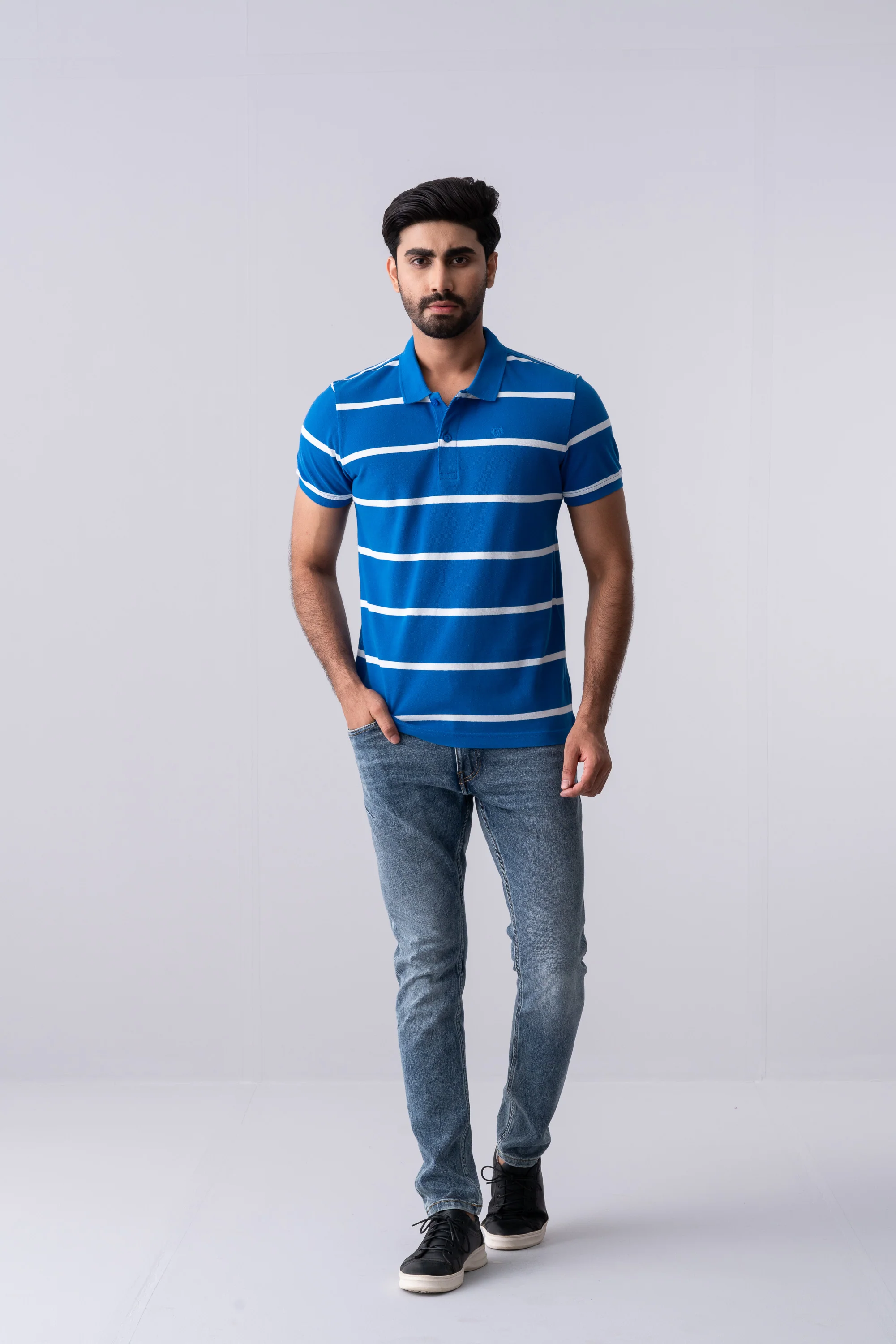 Regular Fit Yarn-Dyed Polo Shirt - XTXFMF