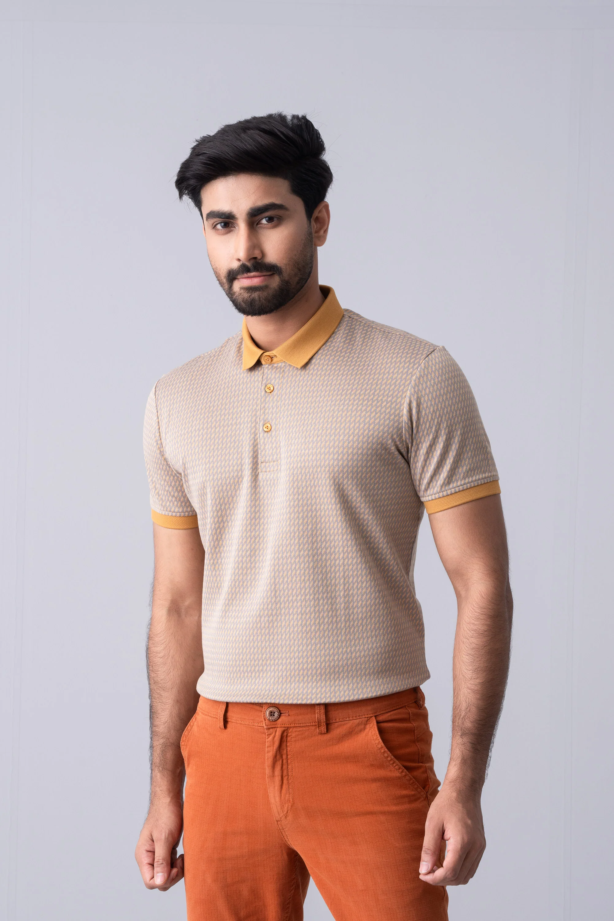 Regular Fit Jacquard Mercerised Polo Shirt - XTXFMF