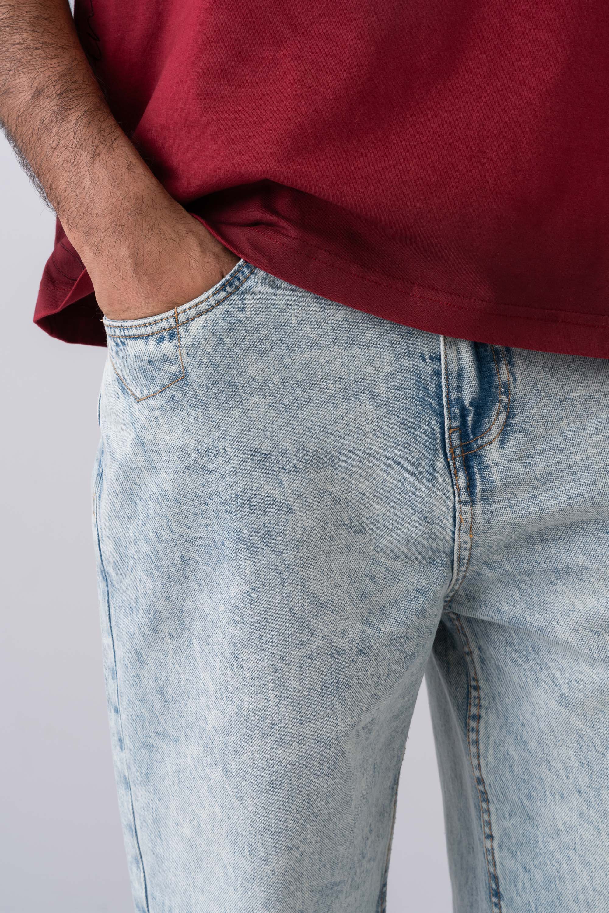 Baggy Fit Light Blue Jeans - XTXFMF